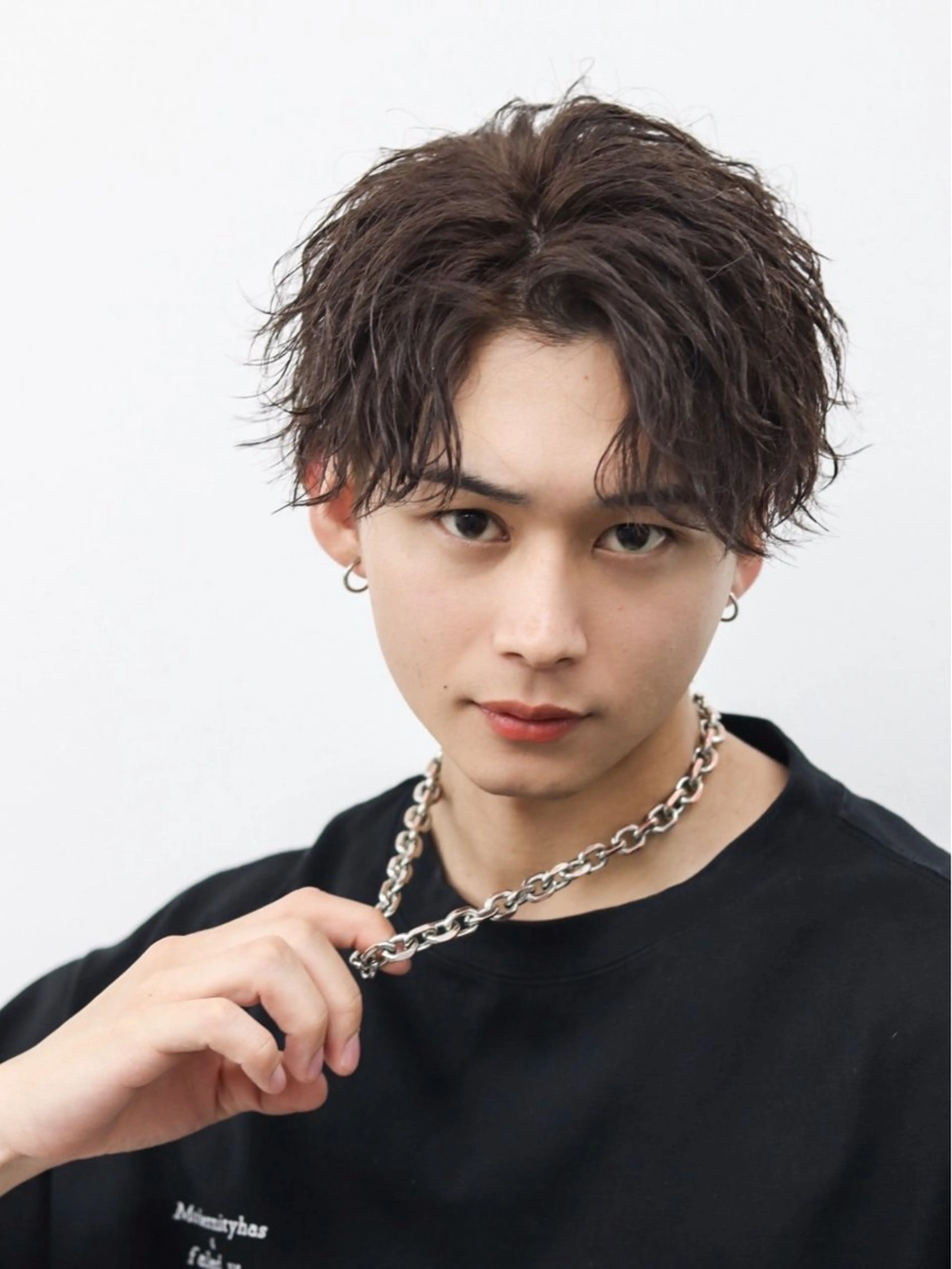 ミディアム パーマ メンズ カット パーマ トリートメント シースルーマッシュ/ メンズ/KYOHEIのヘアスタイル