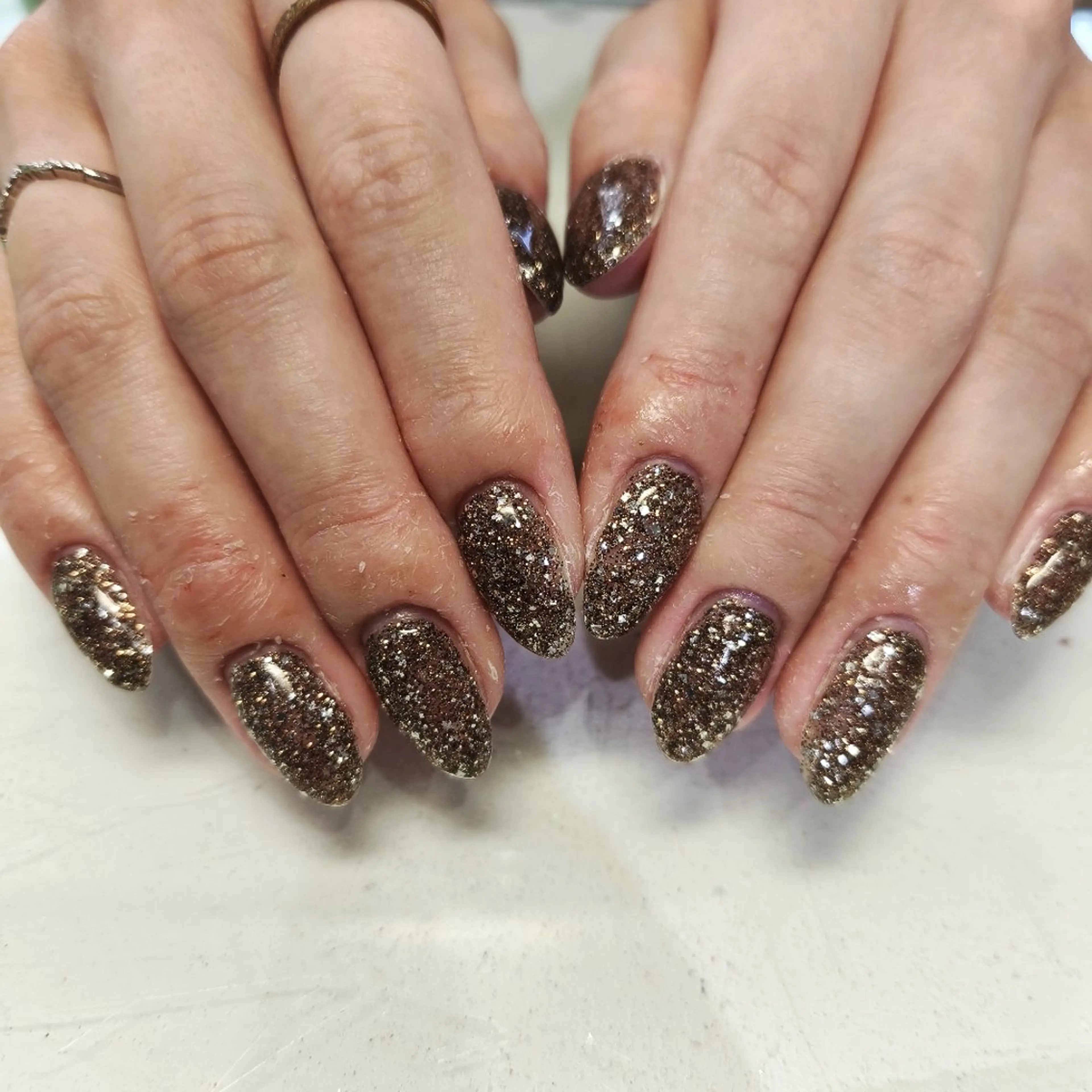 ネイル ラメ(グリッター) ワンカラーネイル ハンドネイル Nail eim　【ネイルエイム】所属・古賀 倭子のネイルデザイン