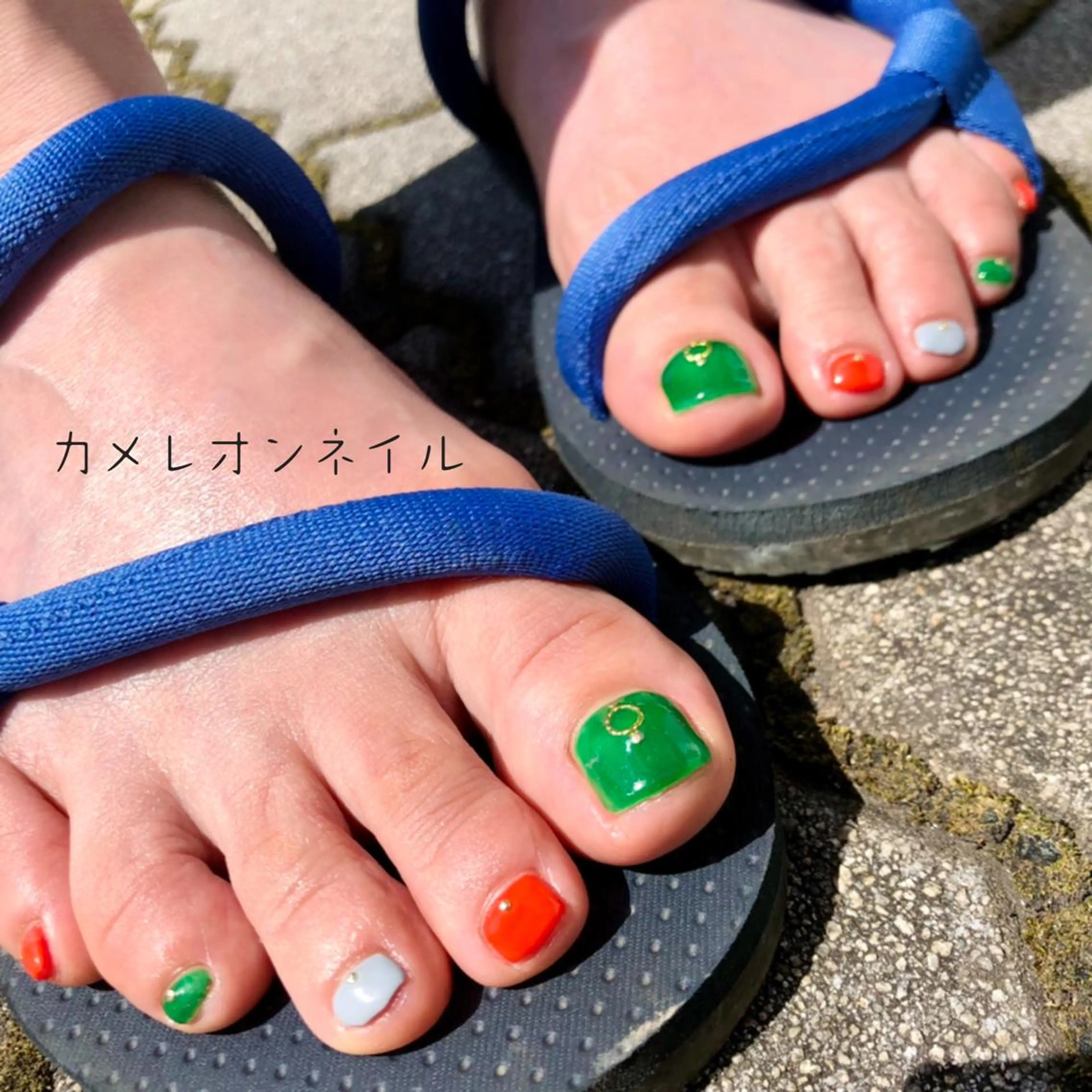 ネイル フットネイル 夏ネイル カメレオン ネイルのネイルデザイン