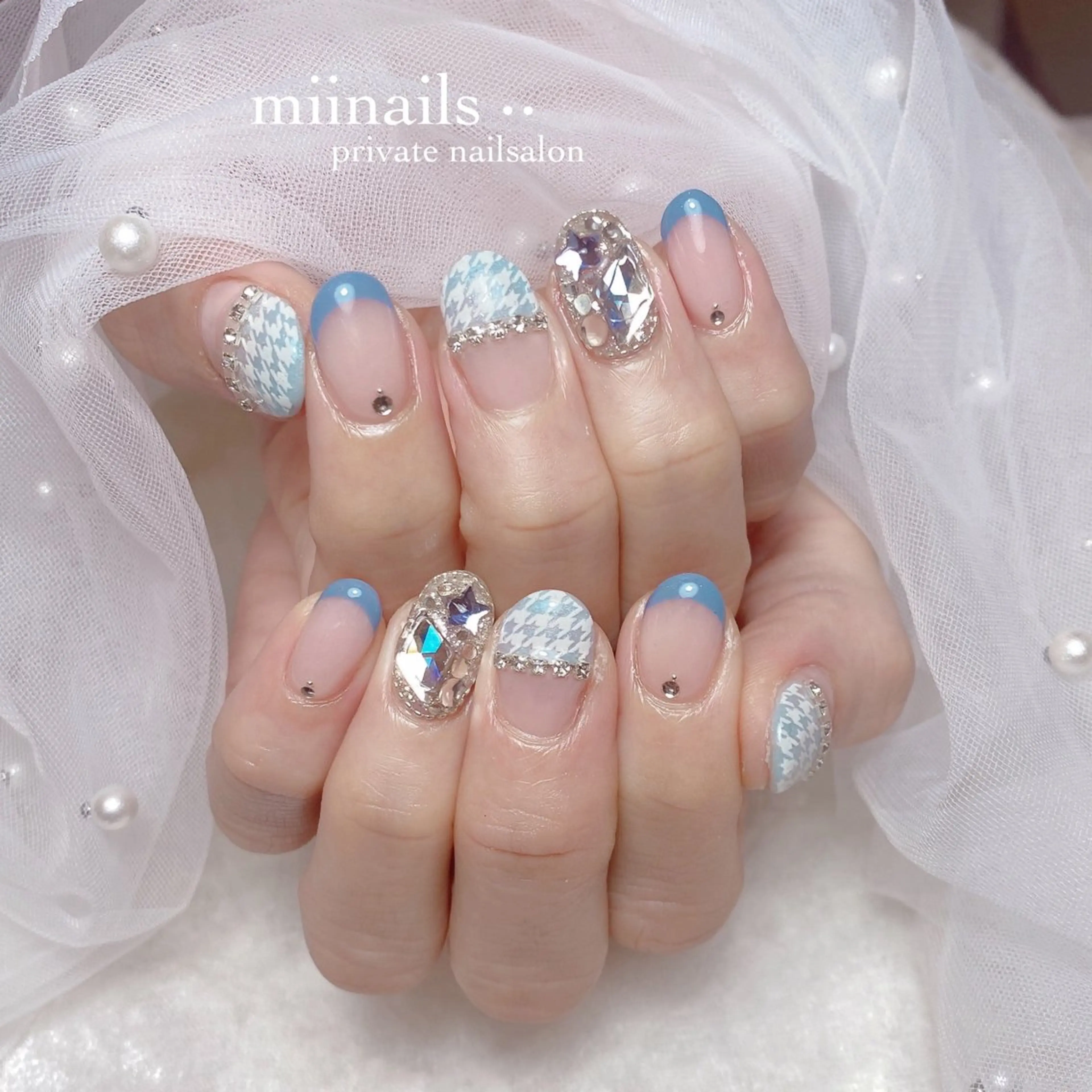 ネイル フレンチネイル 韓国ネイル ワンホンネイル ハンドネイル nailsalon miinailsのネイルデザイン