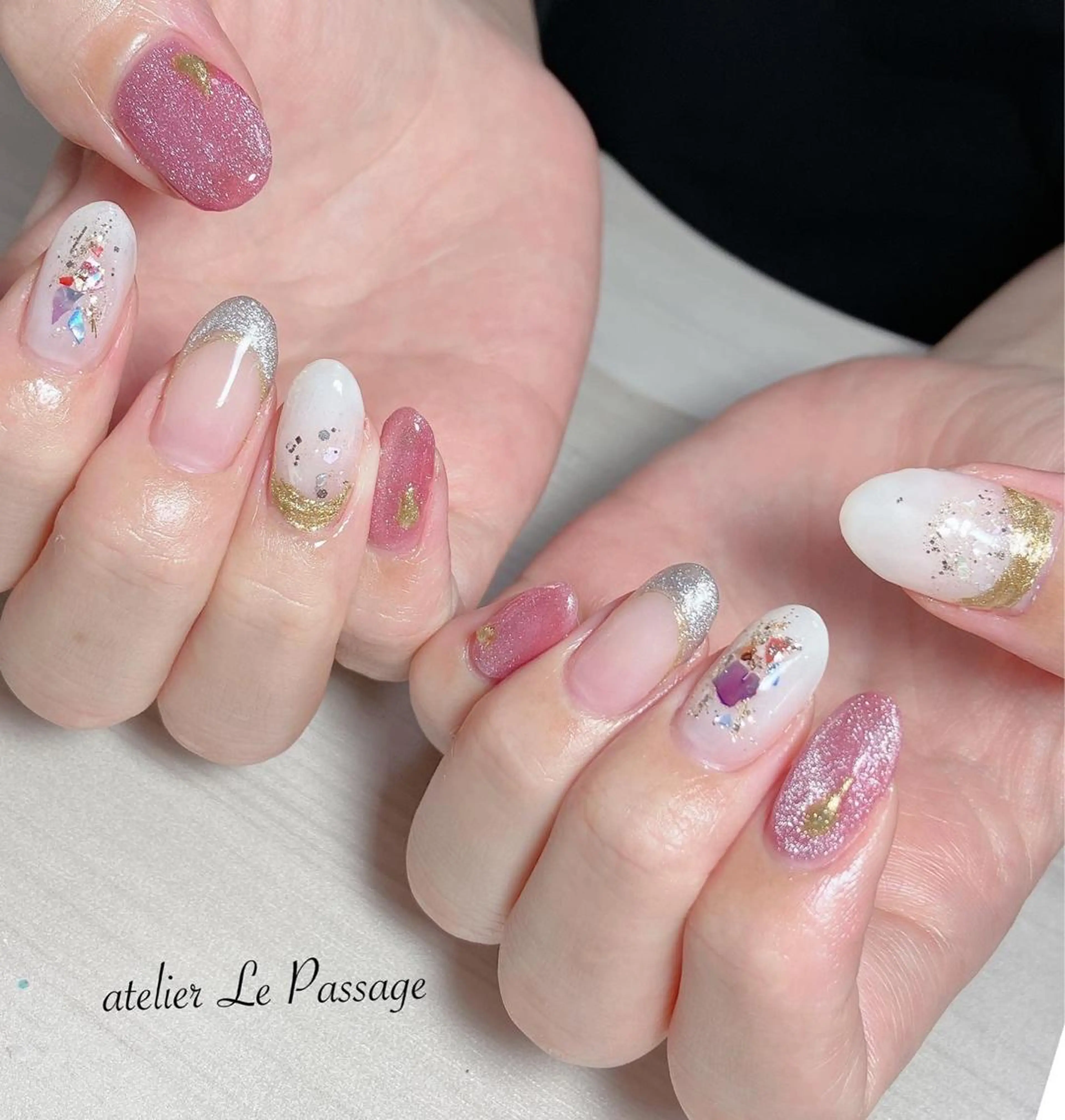 ネイル ジェルネイル ニュアンスネイル オフィスネイル パラジェル 夏ネイル Atelier Le Passage所属・h nakatsukaのネイルデザイン