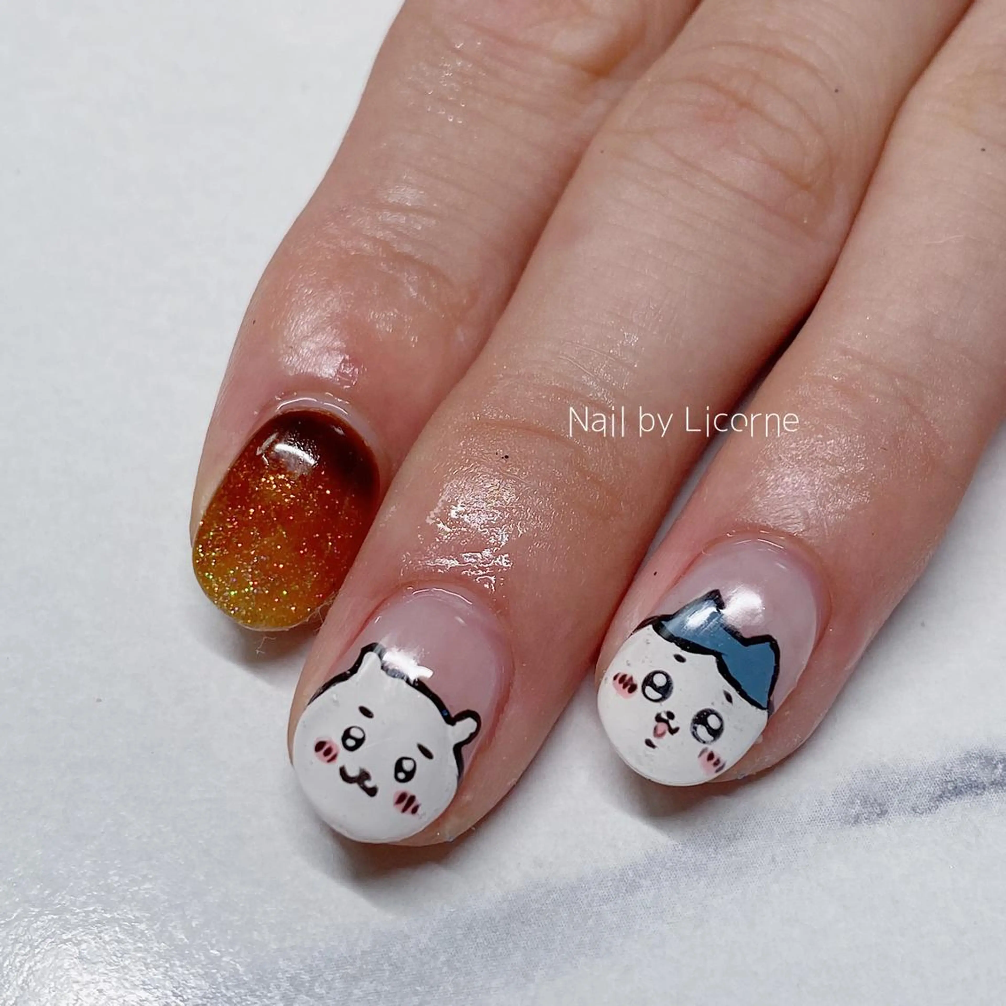 ネイル アートネイル オーロラネイル フレンチネイル 氷ネイル・うるうるネイル マグネットネイル ハンドネイル Nail by Licorneのネイルデザイン