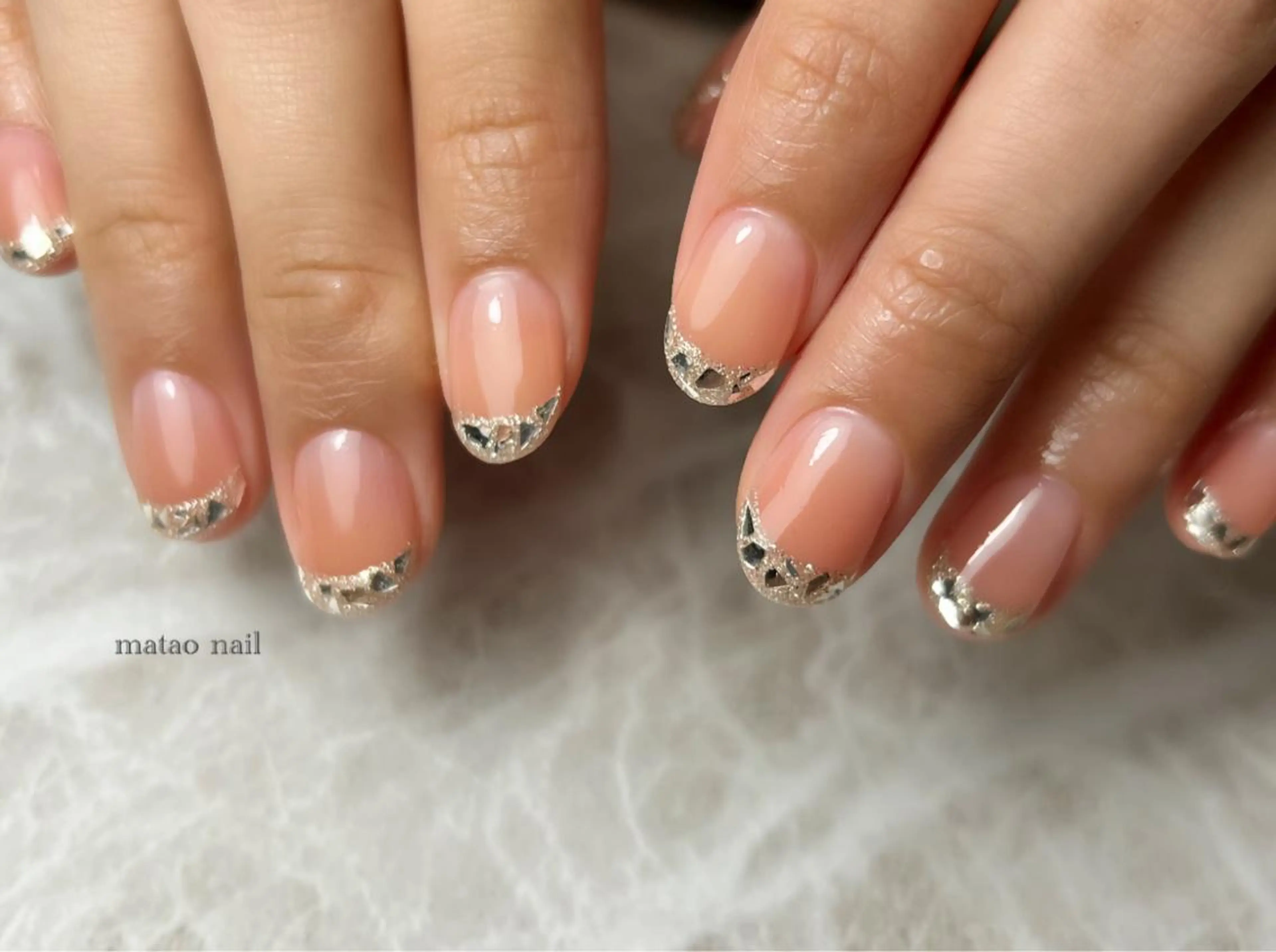ネイル フレンチネイル ガラスフレンチ ハンドネイル フットネイル matao nailのネイルデザイン