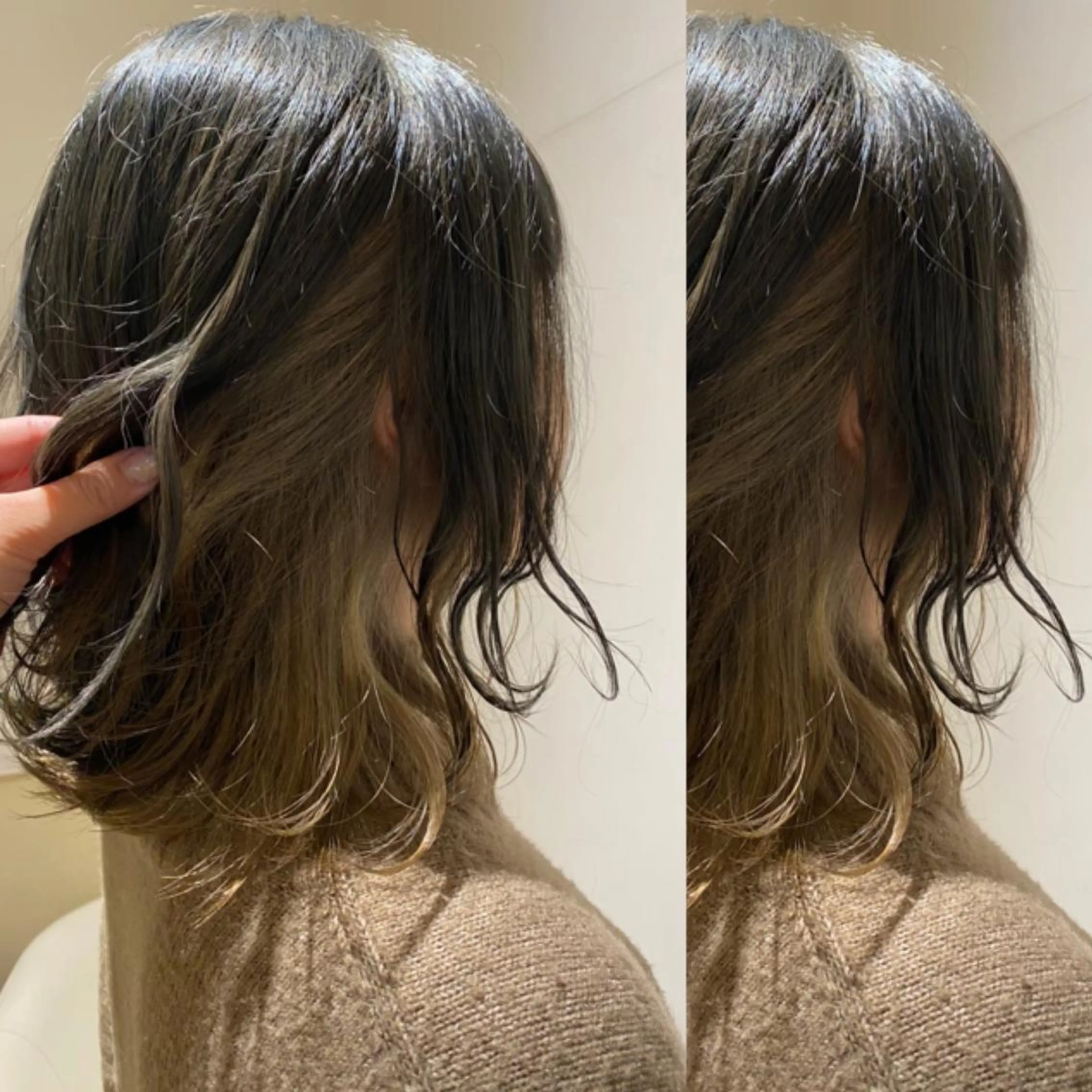 セミロング カラー ヘアアレンジ 🦋韓国ヘア 坂本 菜摘🦋のヘアスタイル