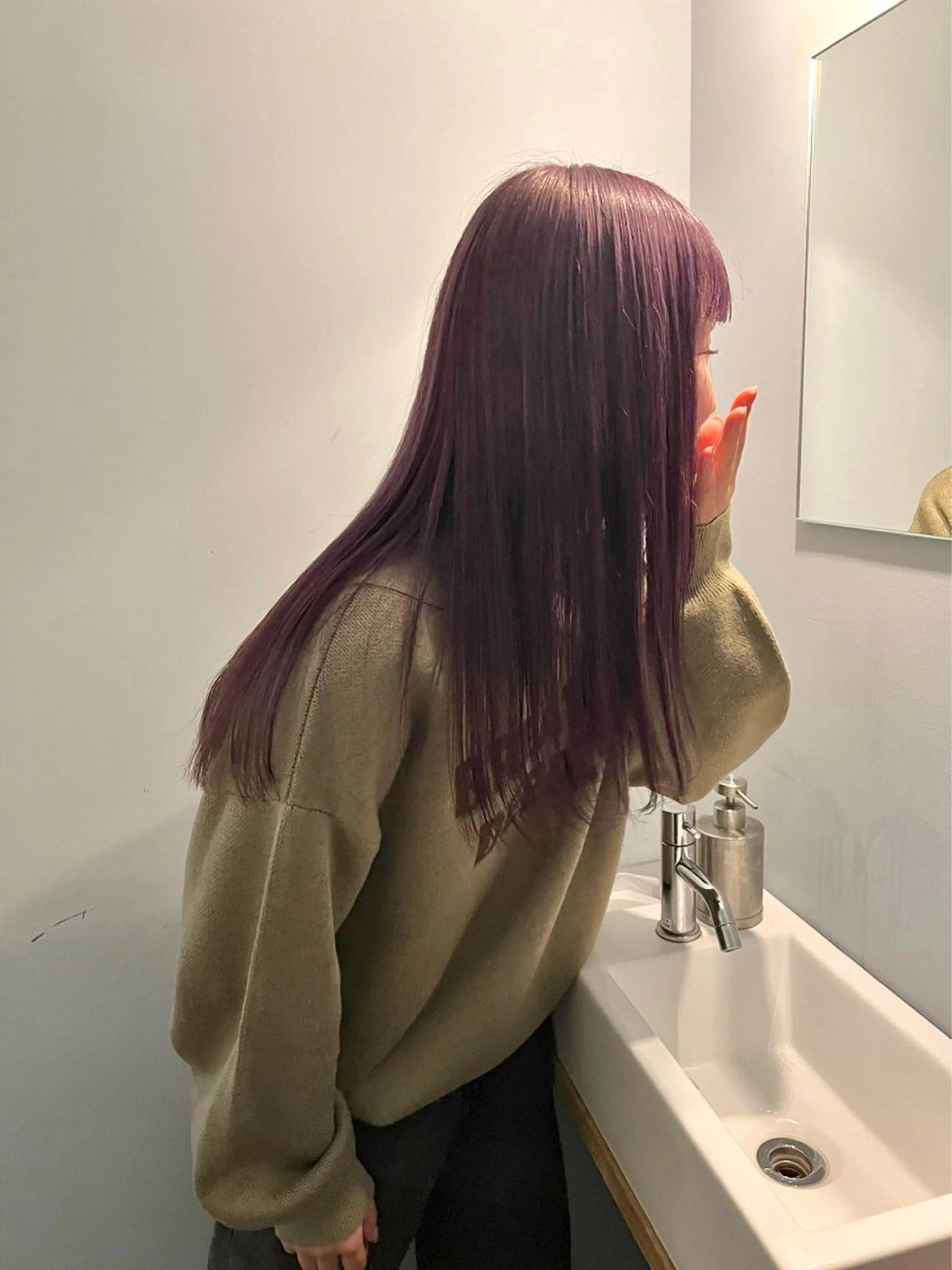 ロング カラー カットモデル/ ハイトーン/ゆうあのヘアスタイル