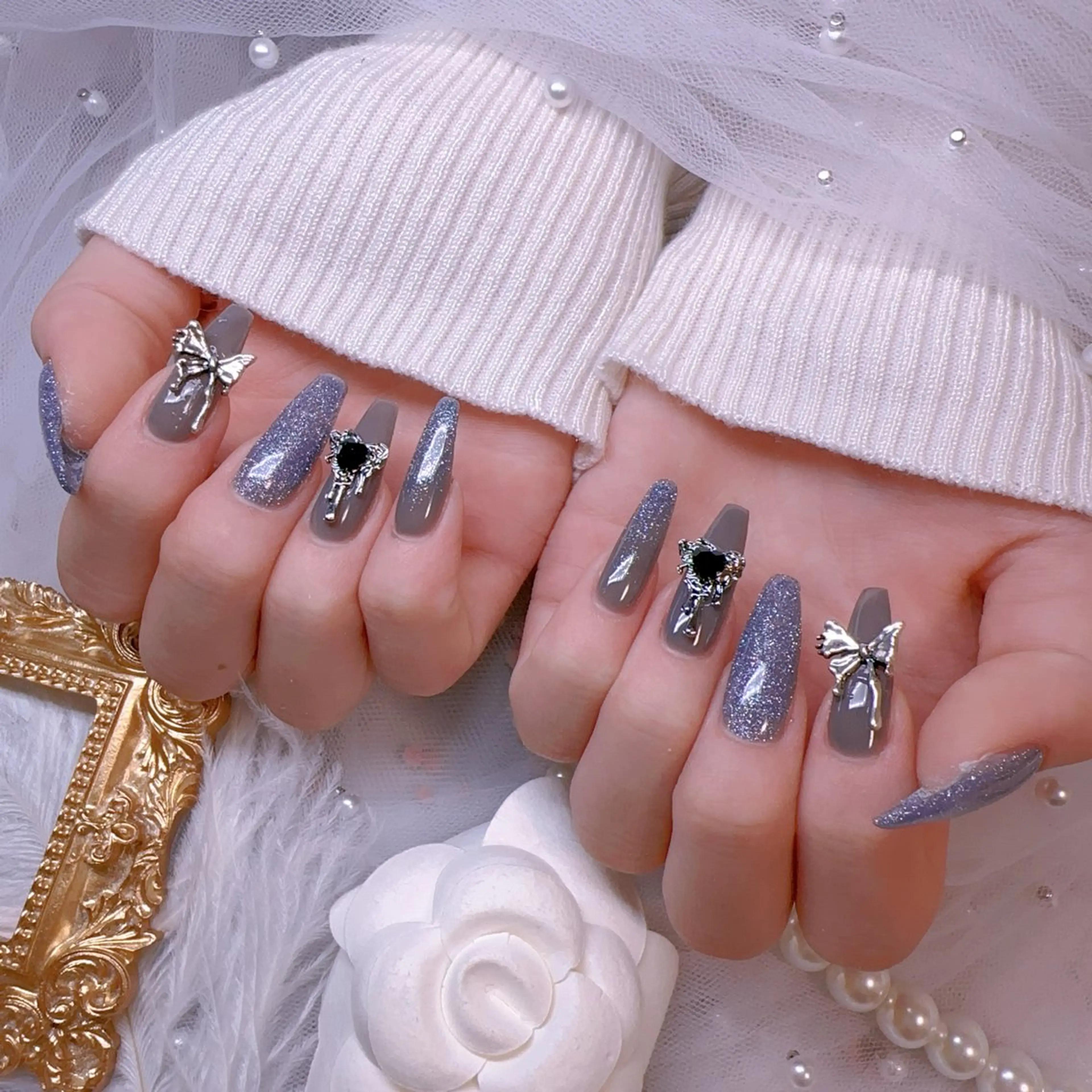 ネイル オーロラネイル フットネイル 韓国ネイル ラメ(グリッター) ラメグラデーション Belle nail salon 新小岩のネイルデザイン
