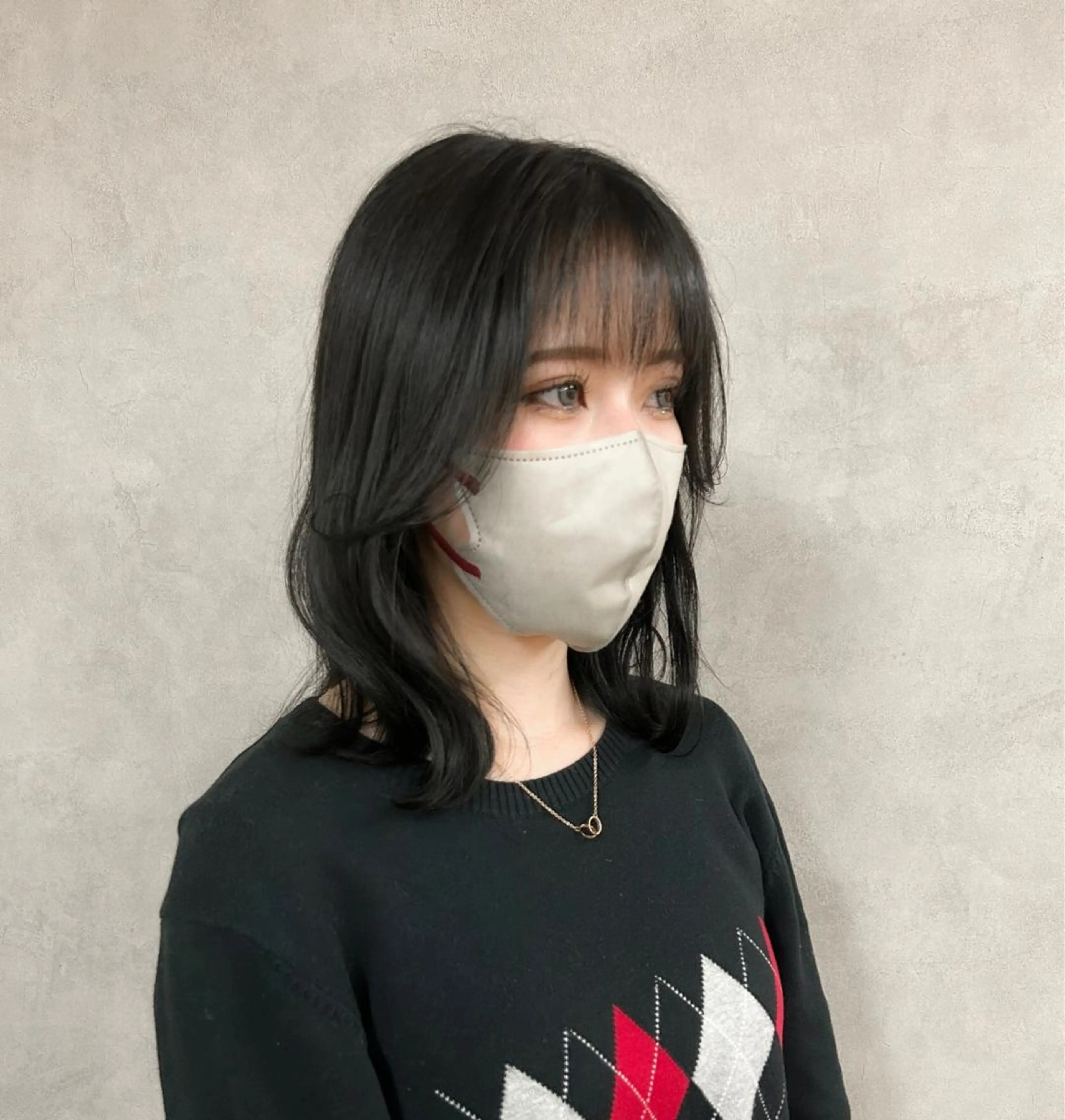 ミディアム カラー くびれヘア 韓国風ヘア カット トリートメント 🌹古川暁 髪質改善縮毛矯正🌹のヘアスタイル