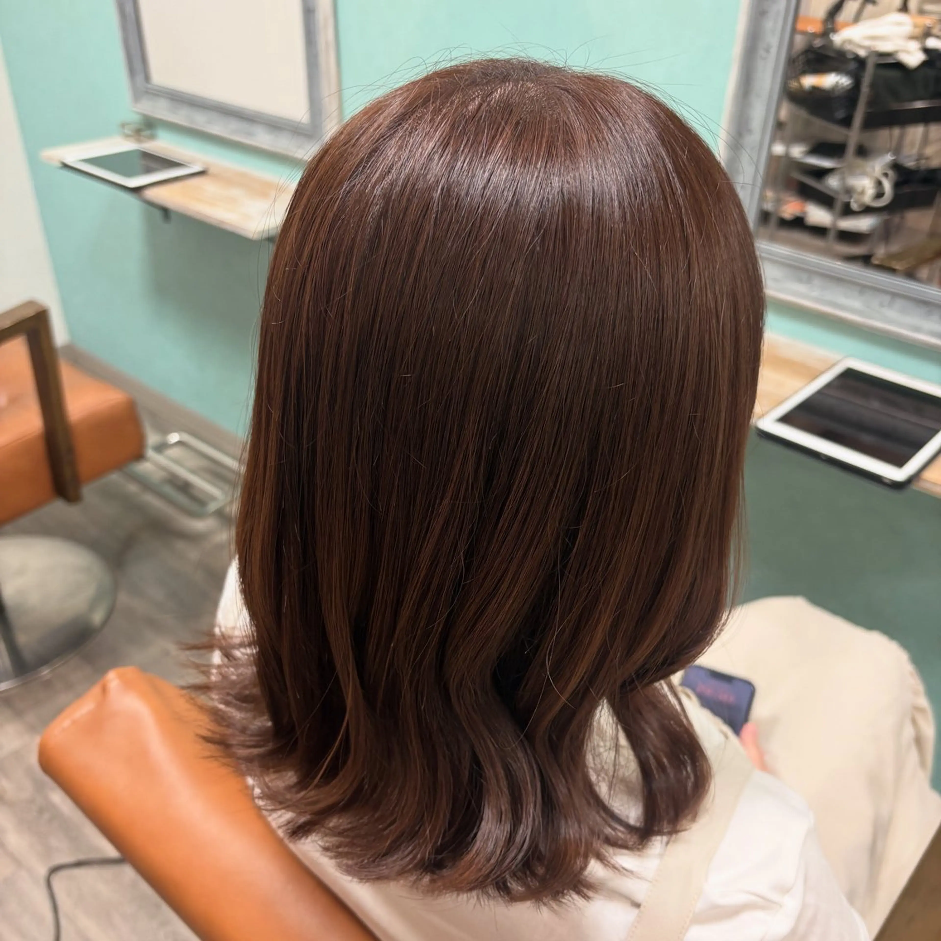 ロング ヘアカラー トリートメント 透けナチュラルカラー ／あいりのヘアスタイル