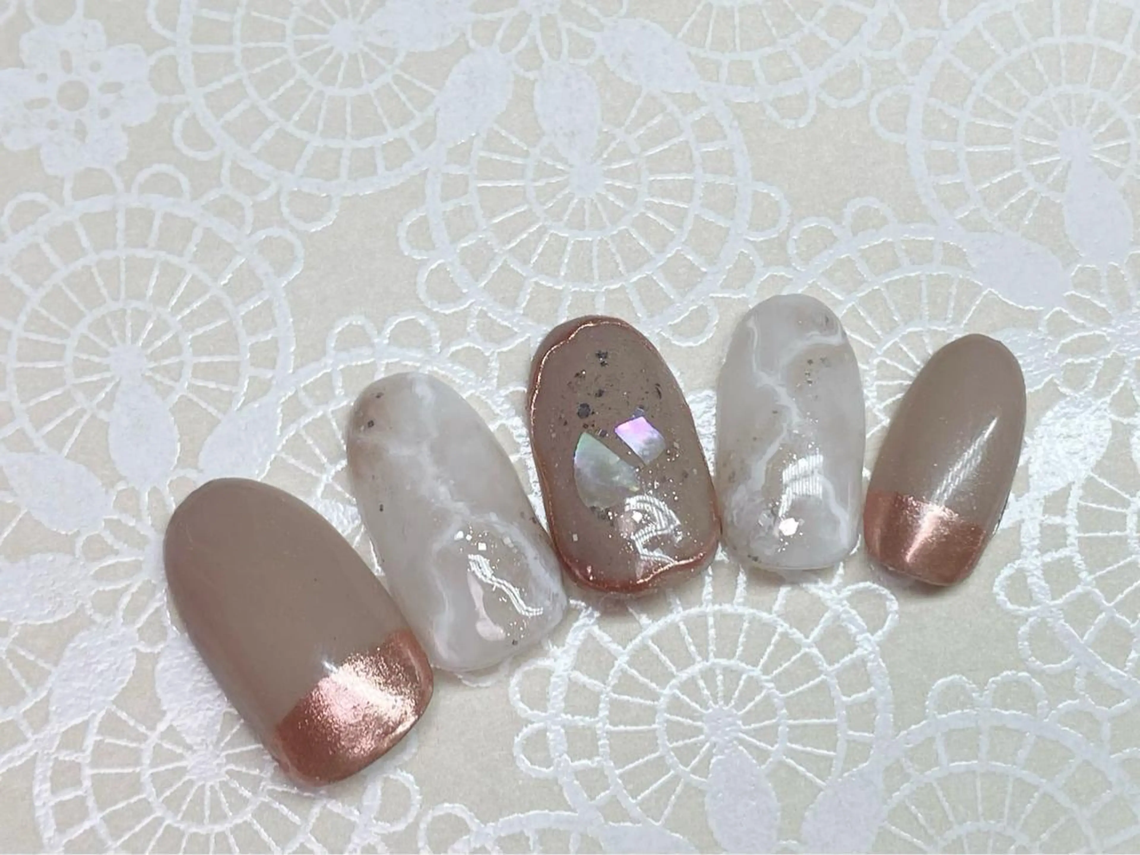 ネイル 大理石ネイル(マーブル) 痛ネイル/ワンホン/ フィルイン/長さだしのネイルデザイン