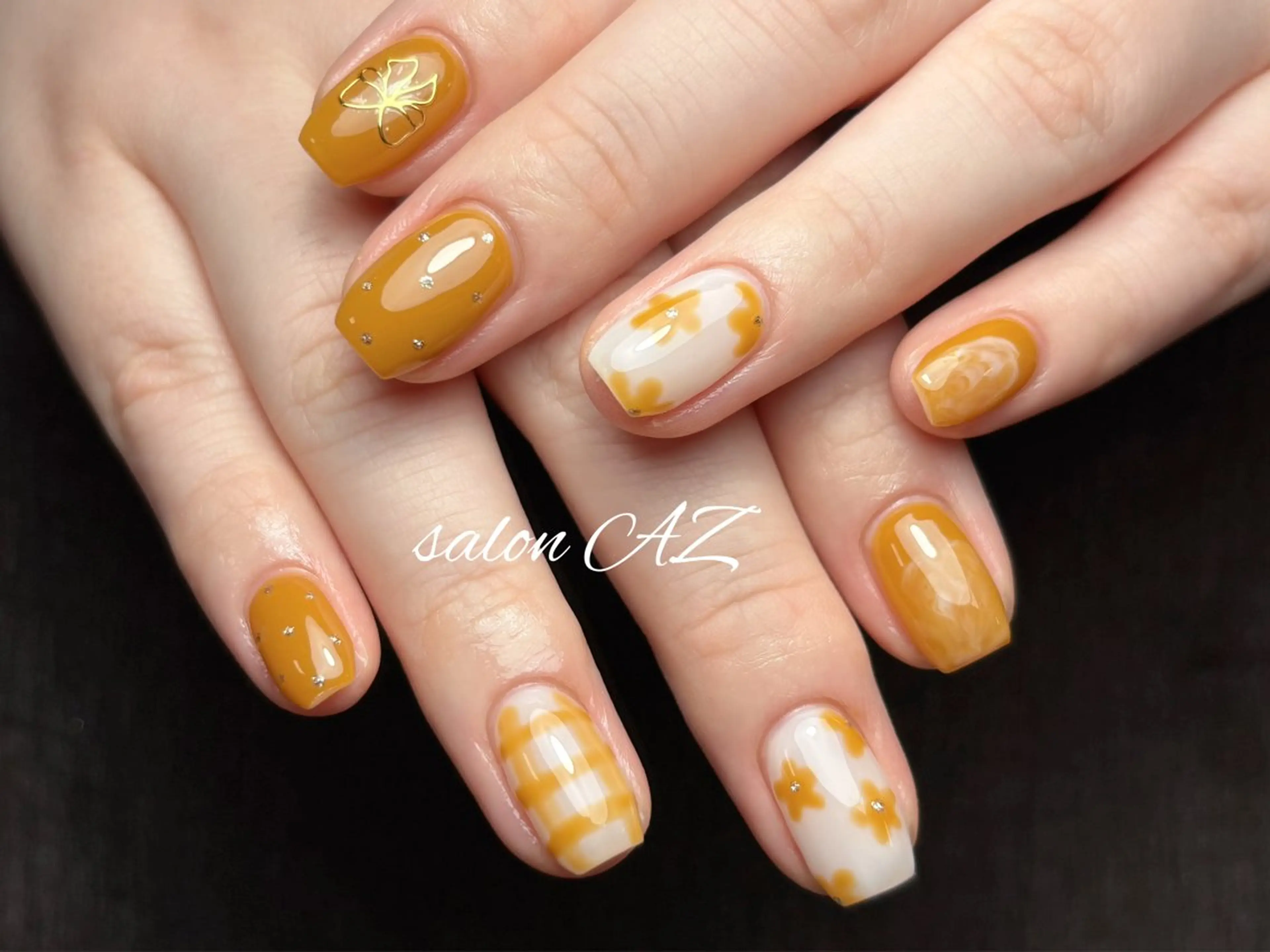 ネイル アートネイル 長さ出し フットネイル フレンチネイル ジェルネイル ハンドネイル salonAZ トップネイリストのネイルデザイン