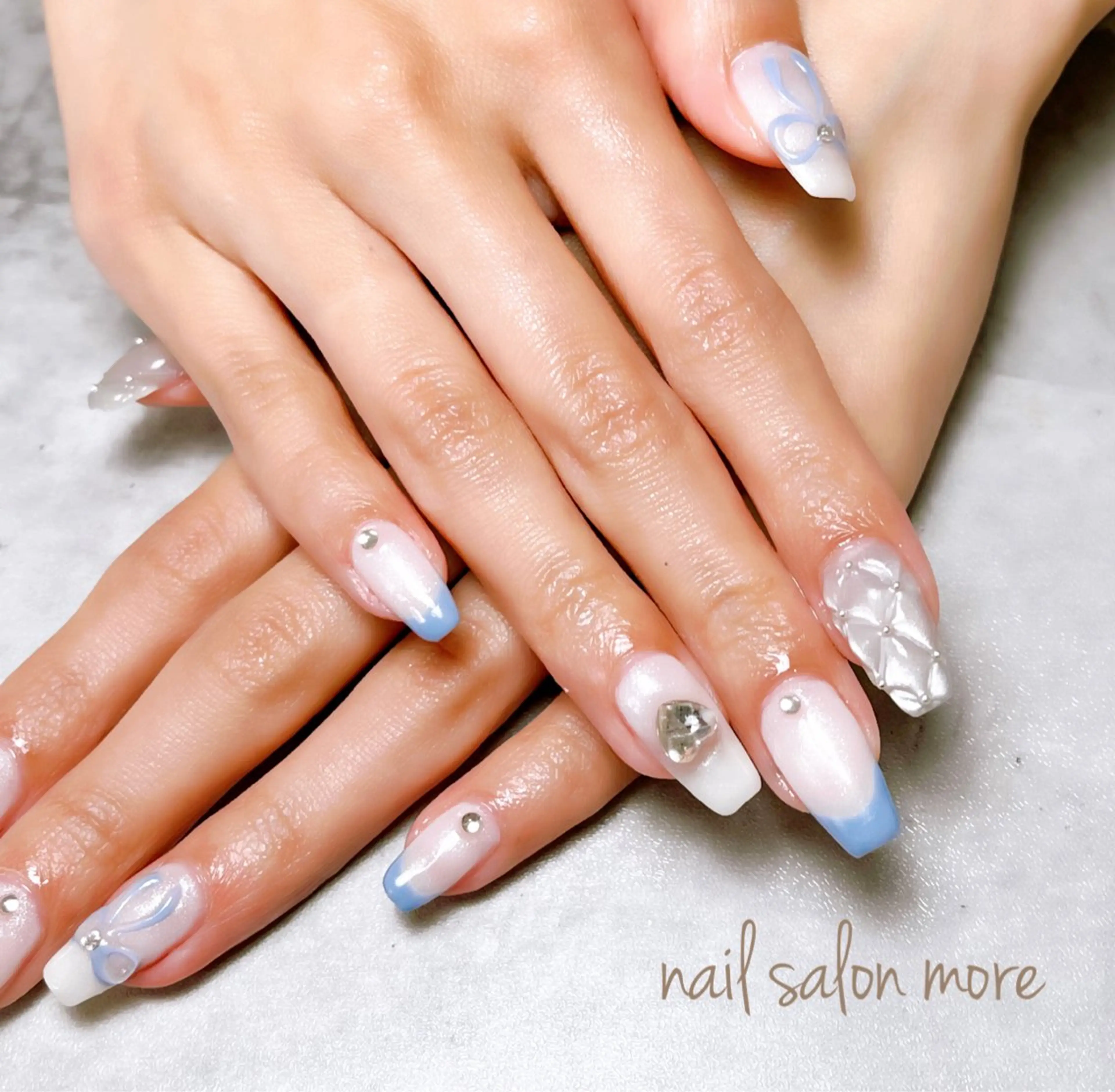 ネイル マグネットネイル 夏ネイル ハンドネイル nail salon moreのネイルデザイン