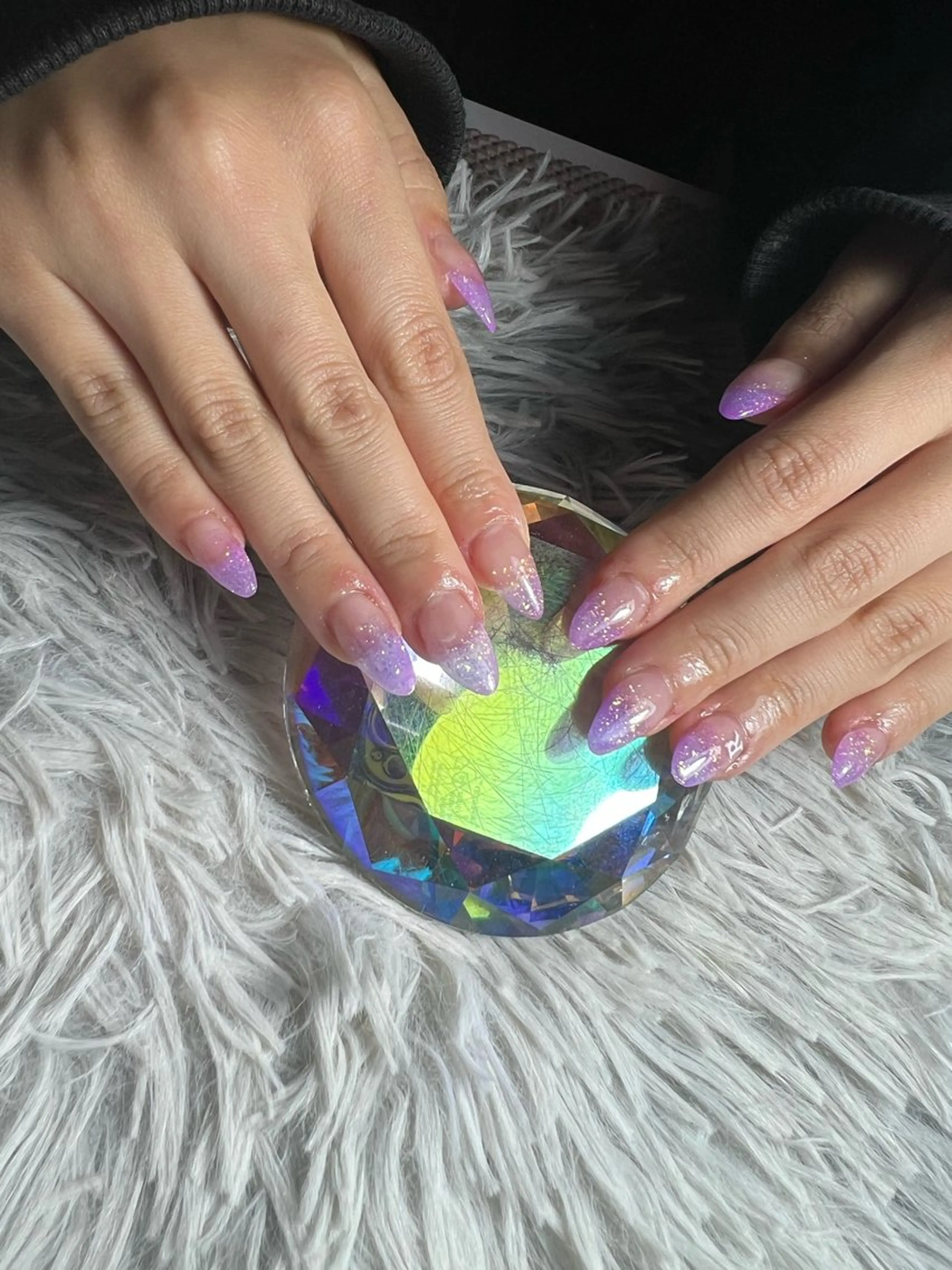 ネイル ラメ(グリッター) ラメグラデーション スカルプネイル ショートネイル ハンドネイル シェヌネイル JURAのネイルデザイン