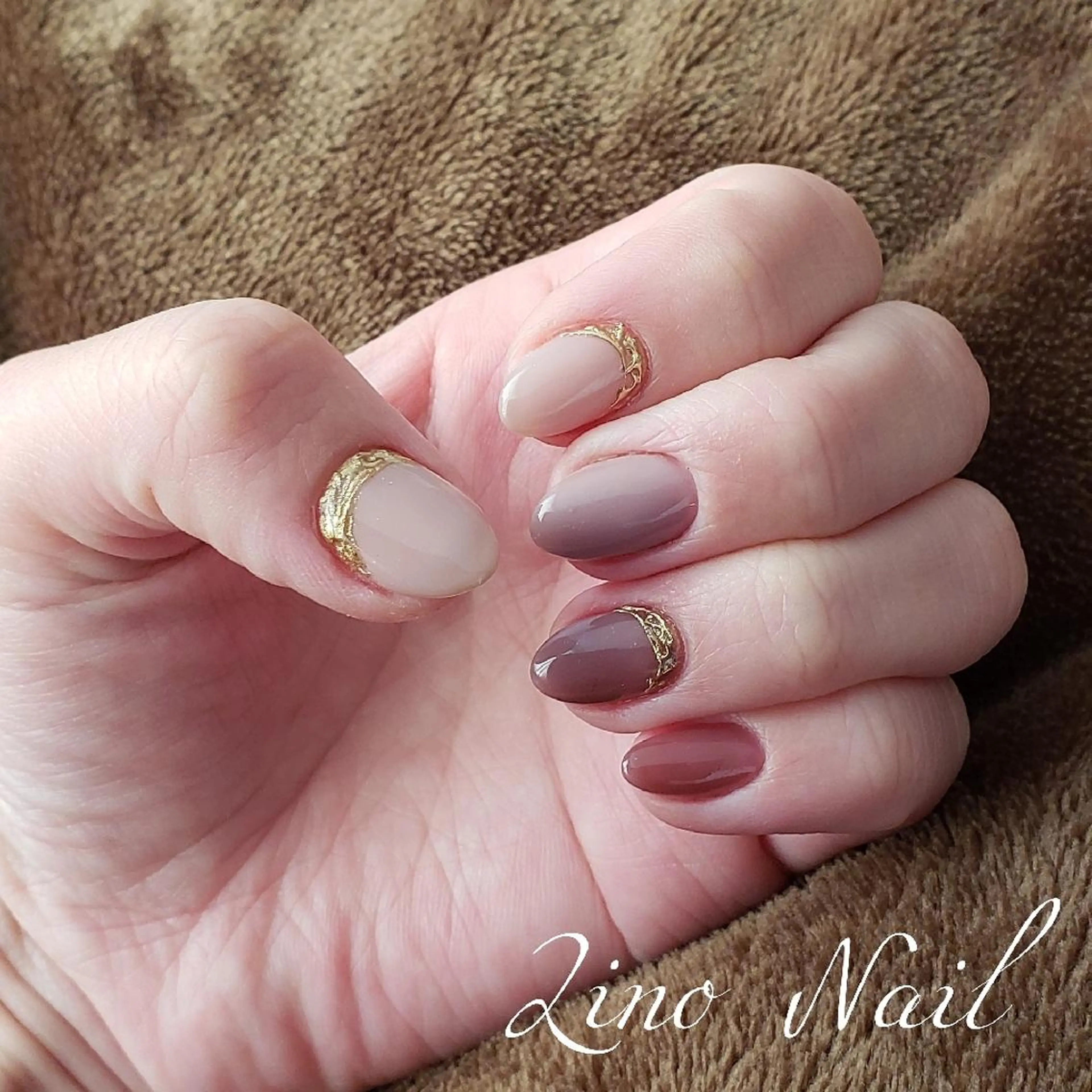 ネイル カジュアル ジェルネイル グラデーション ミラーネイル ニュアンスネイル ハンドネイル Lino Nailのネイルデザイン