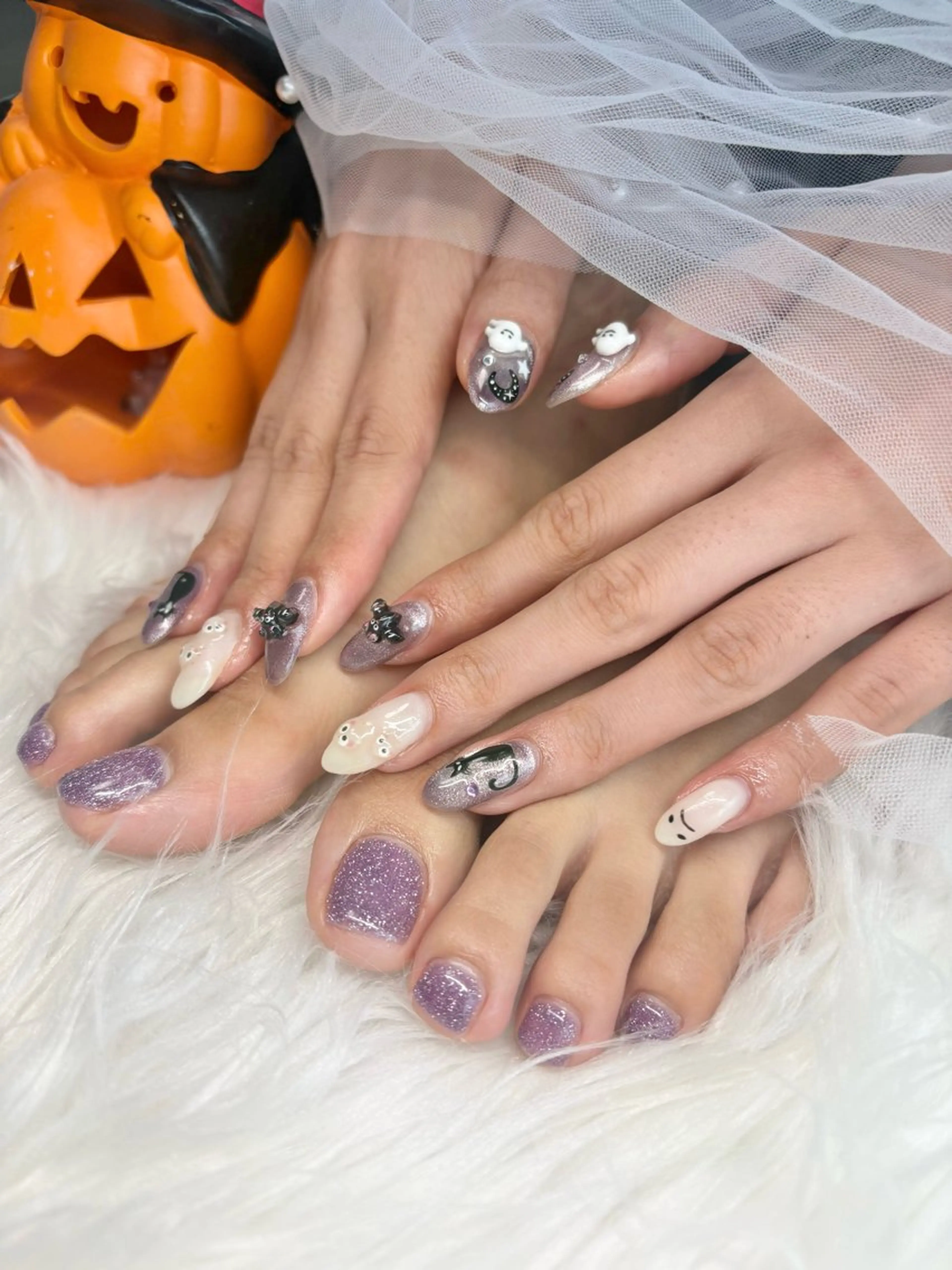 ネイル ハロウィン 山科駅徒歩3分🩷 店長 ゆちのネイルデザイン