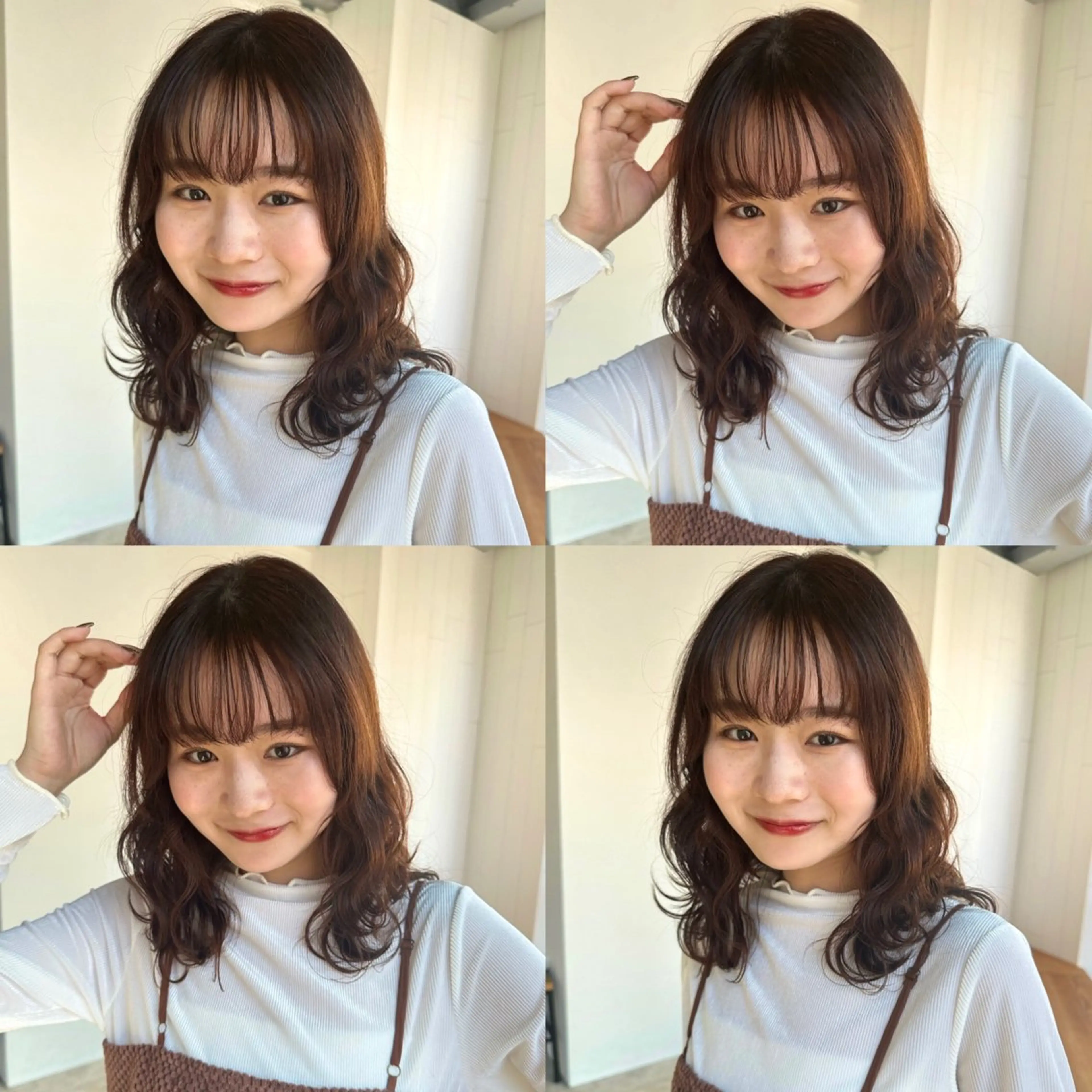 ミディアム 🌷モア 🌷暖色カラー・ボブのヘアスタイル
