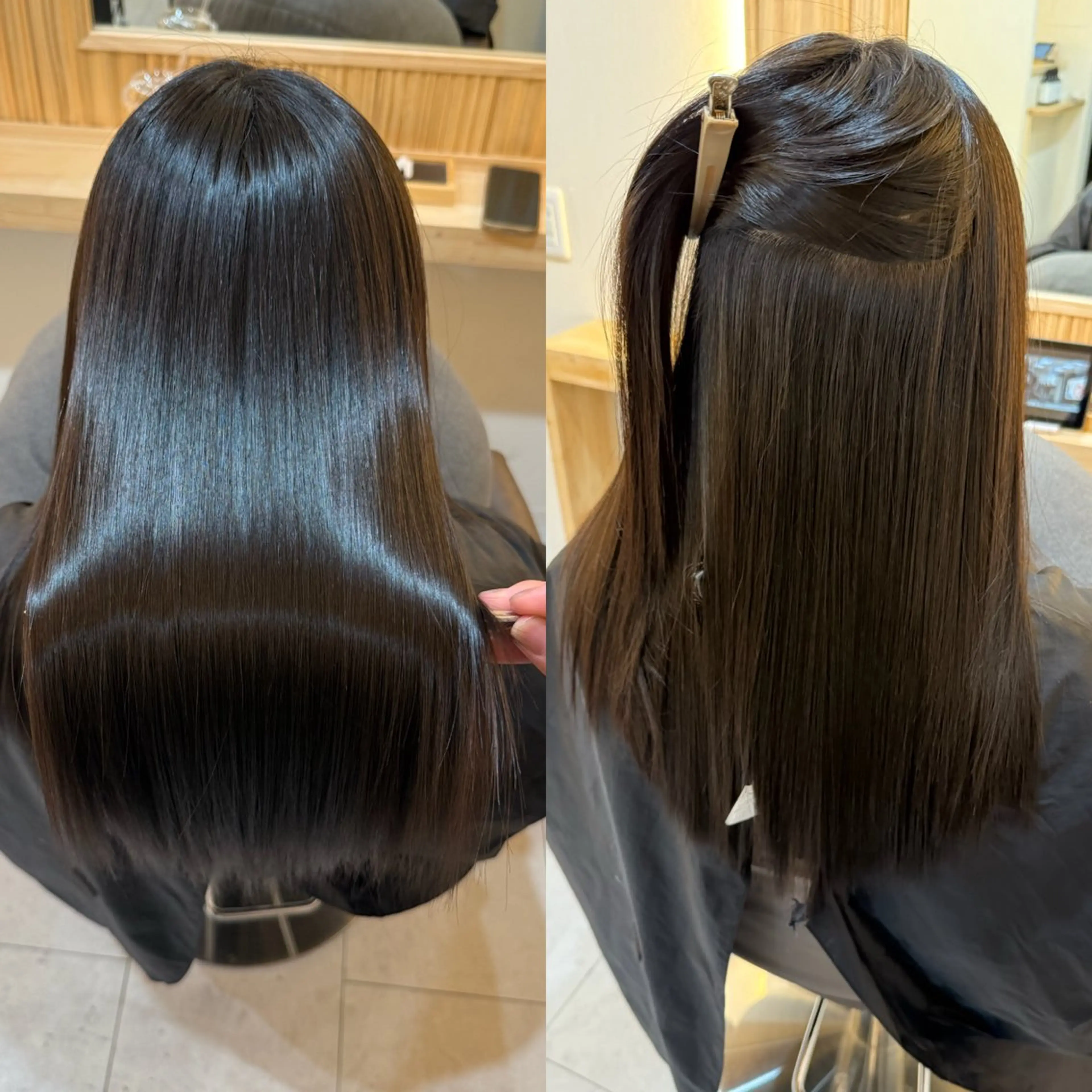 ロング 縮毛矯正 トリートメント attrait南堀江所属・乾かすだけで艶髪 松村海世のヘアスタイル