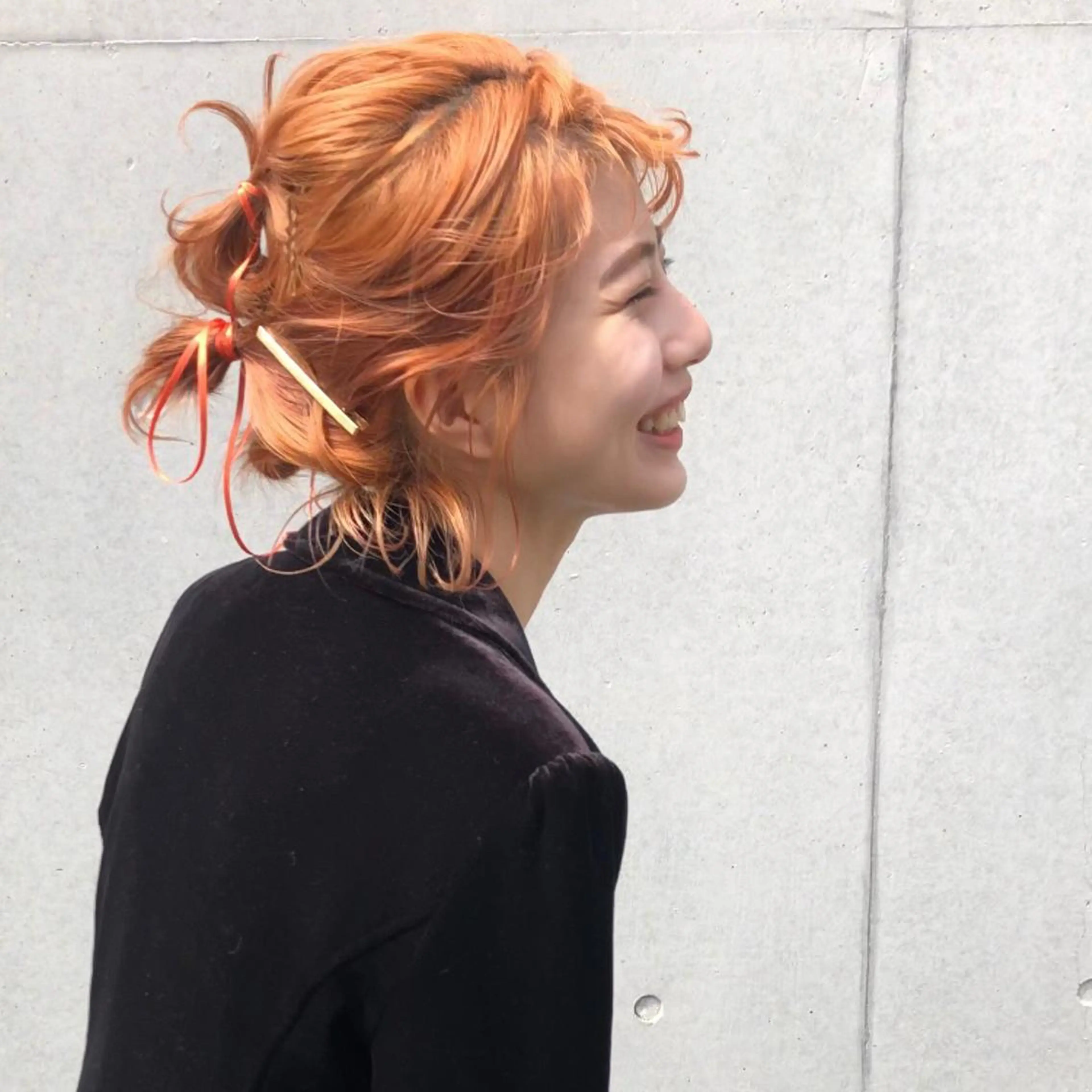 カラー オレンジ カット ヘアカラー トリートメント vivre libre所属・vivre libreのヘアスタイル