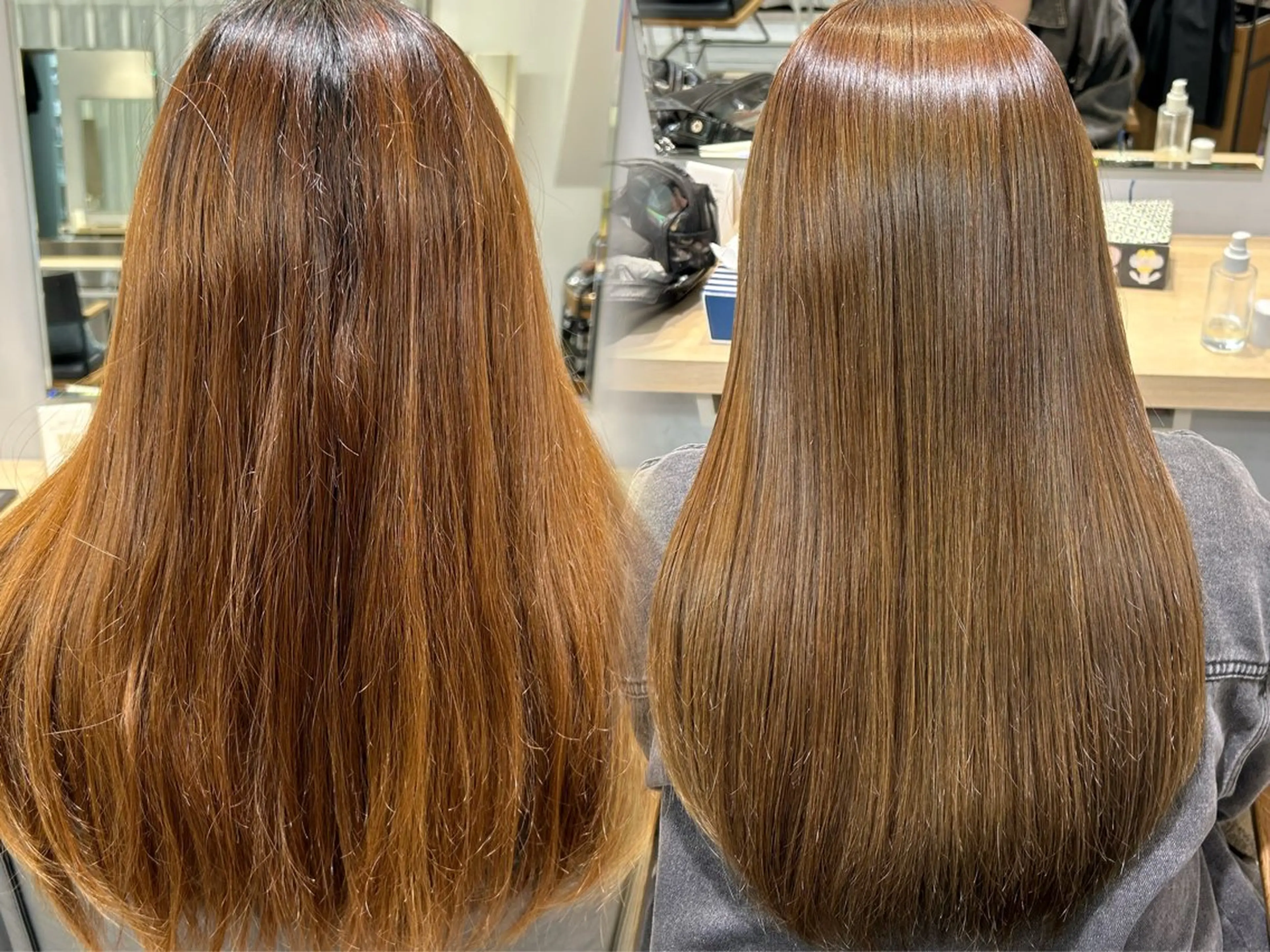 ロング カラー ベージュカラー ブリーチ 透明感カラー ブリーチなしカラー 髪質改善 カット ヘアカラー トリートメント 結べるくびれボブ/透 明感カラーtaigaのヘアスタイル