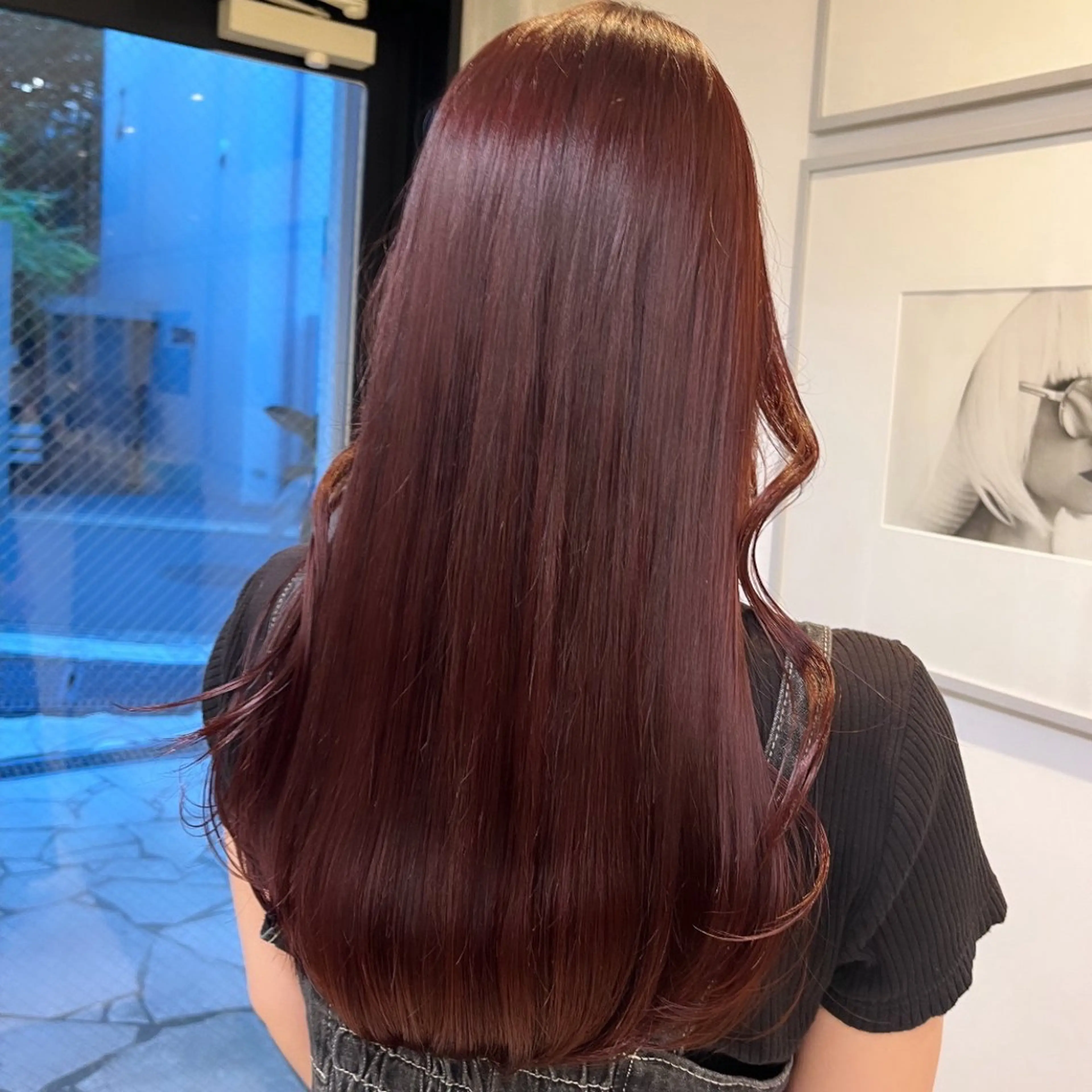 セミロング カラー ボルドーカラー カシス ラベンダーカラー ピンクカラー ピンクラベンダー ヘアカラー トリートメント ヘッドスパ ヘアセット カジュアルを女っぽく 𝗮𝘆𝗮𝗰𝗼のヘアスタイル