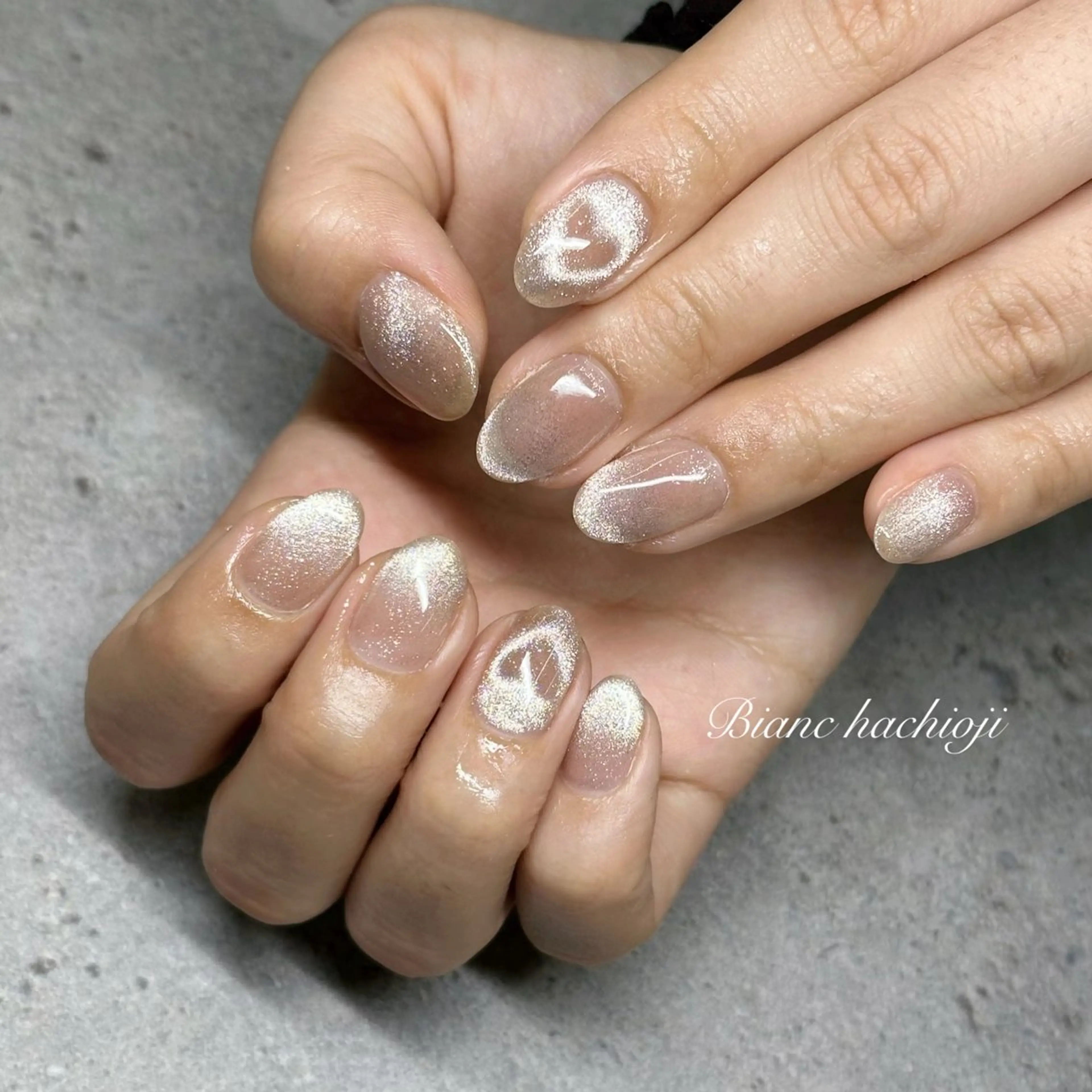 ネイル ハート ハンドネイル Bianca🦋 AIRAのネイルデザイン