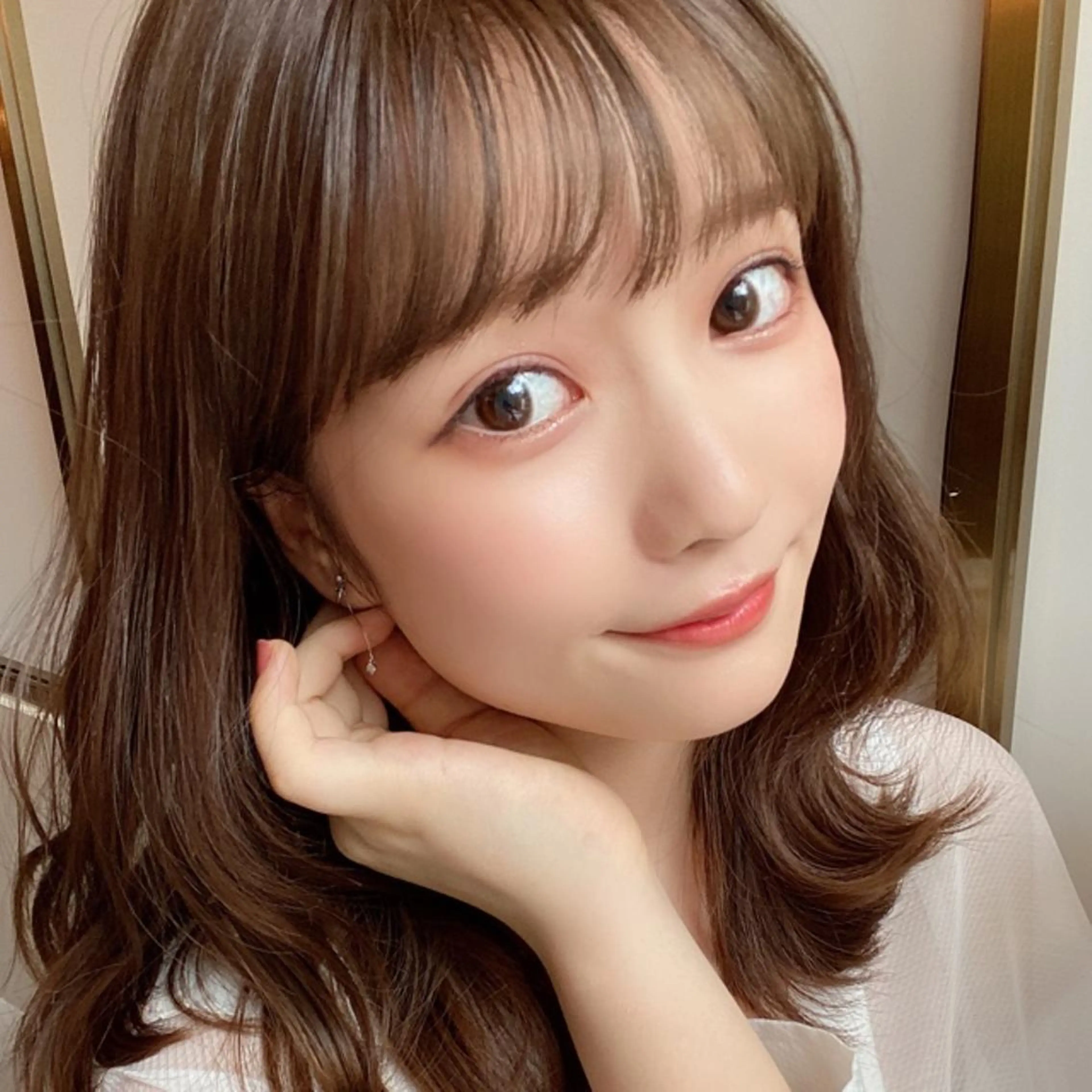 ミディアム ヘアカラー トリートメント 🧡くびれヘア/前髪 顔周り🧡久原結衣のヘアスタイル