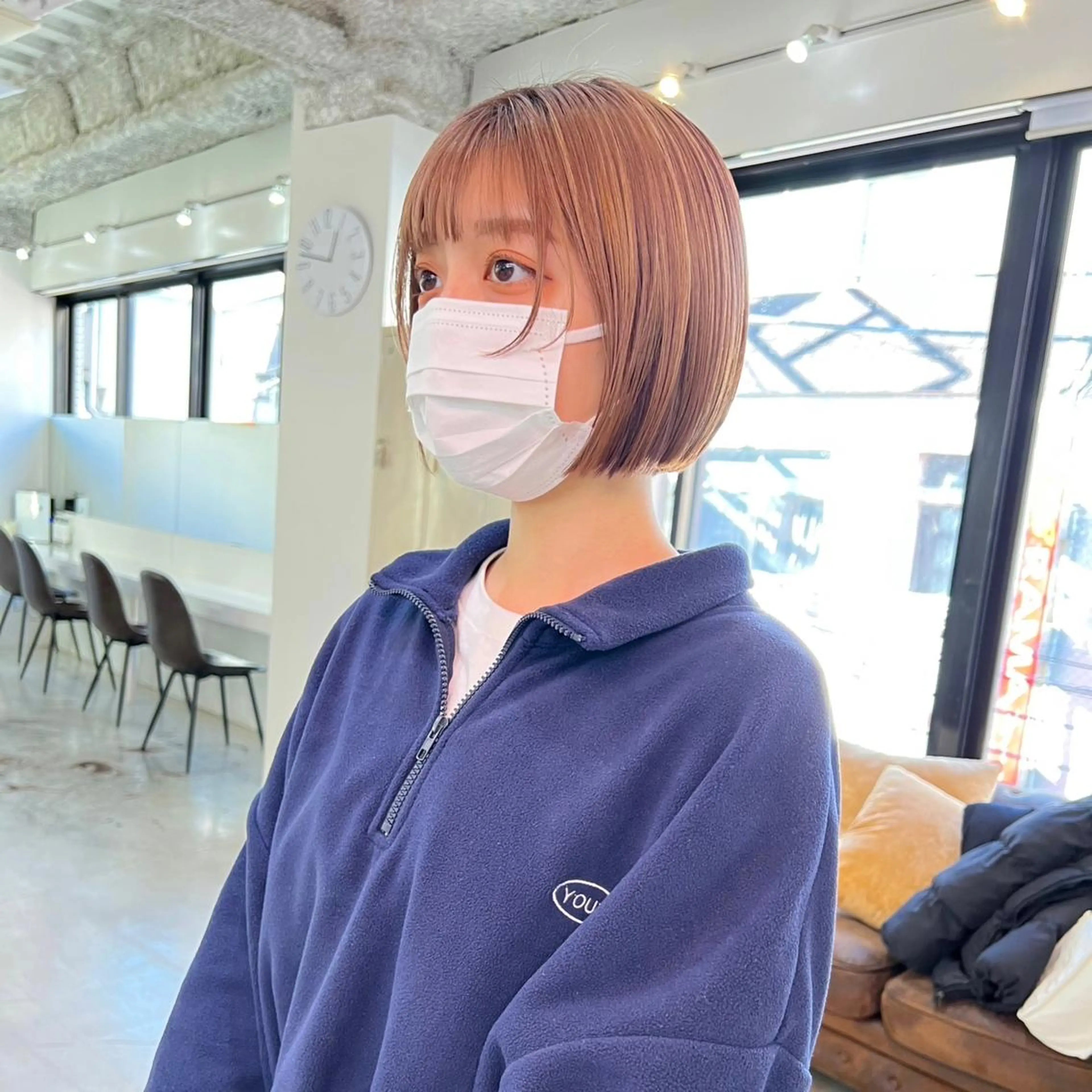 セミロング カラー ヘアカラー トリートメント GO TODAY SHAiRE SALON 原宿本店所属・ブリーチ/レイヤー ハッシュカット/河内のヘアスタイル