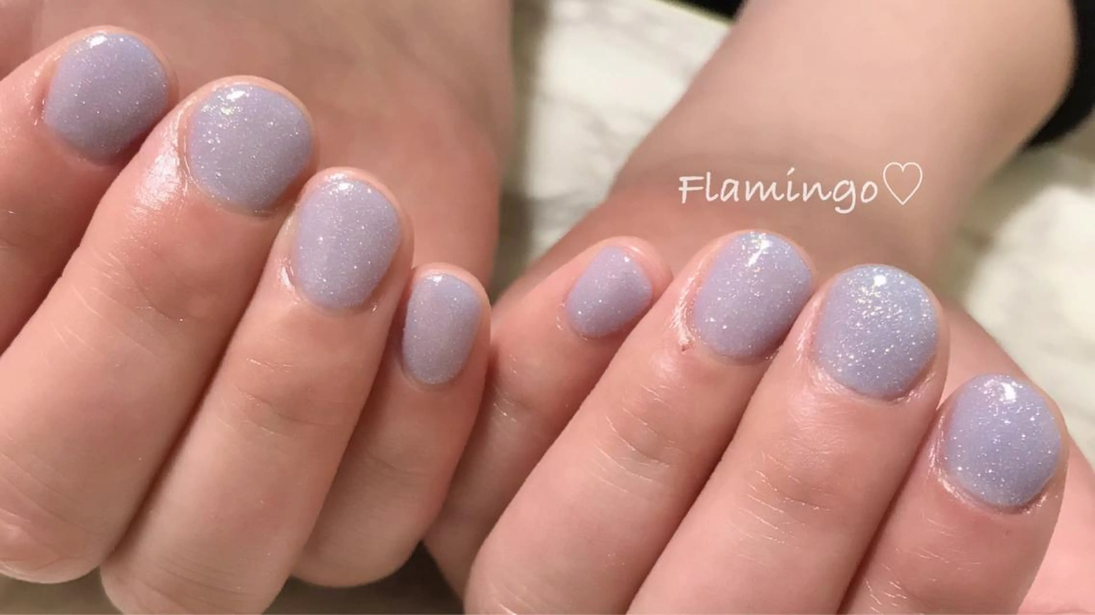ネイル ジェルネイル ラメ(グリッター) シンプルネイル 冬ネイル シンプル／上品／爪育 ☺︎Flamingoのネイルデザイン