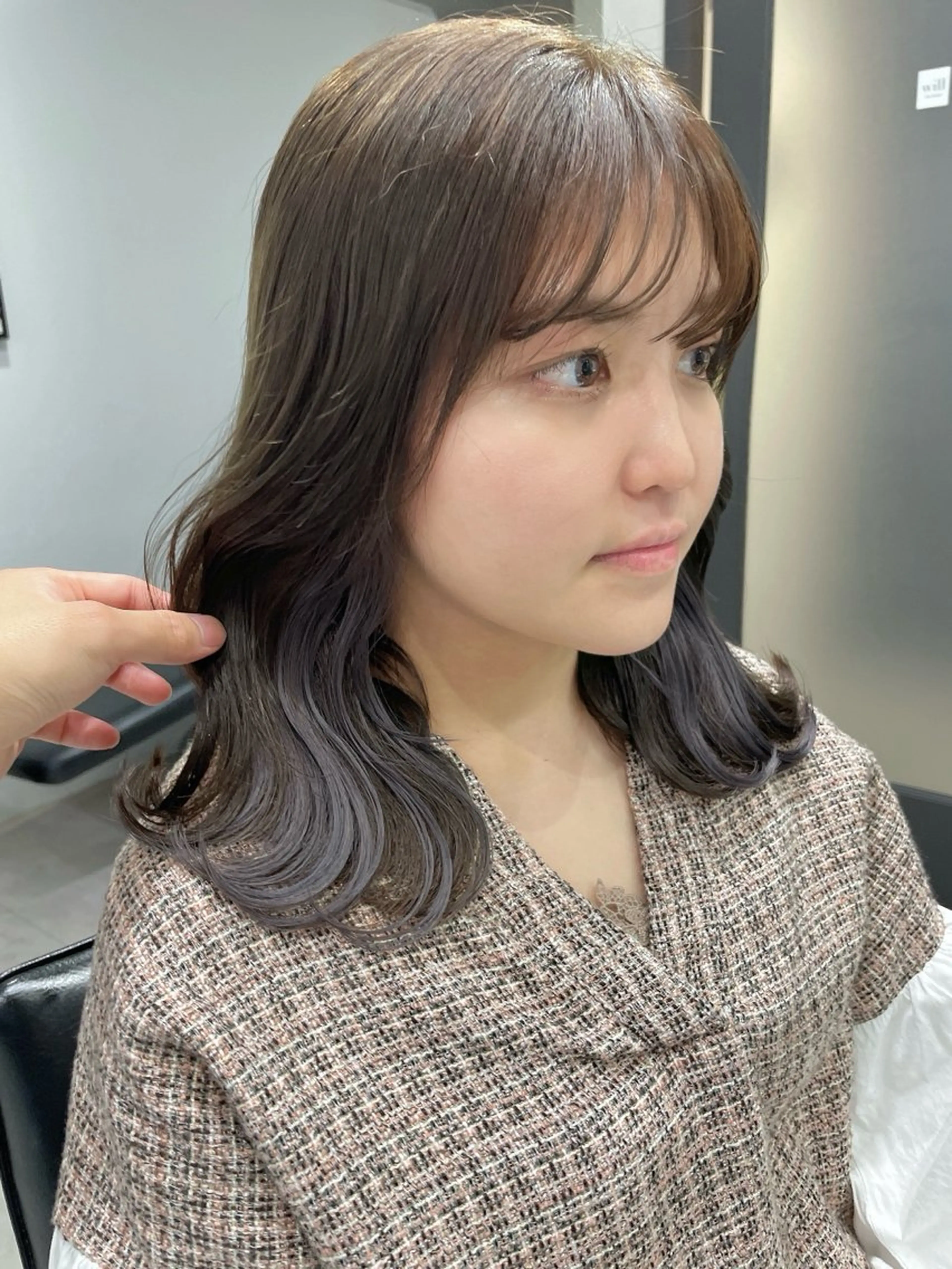 セミロング カラー カット ヘアカラー 髪質改善will hairdesignのヘアスタイル