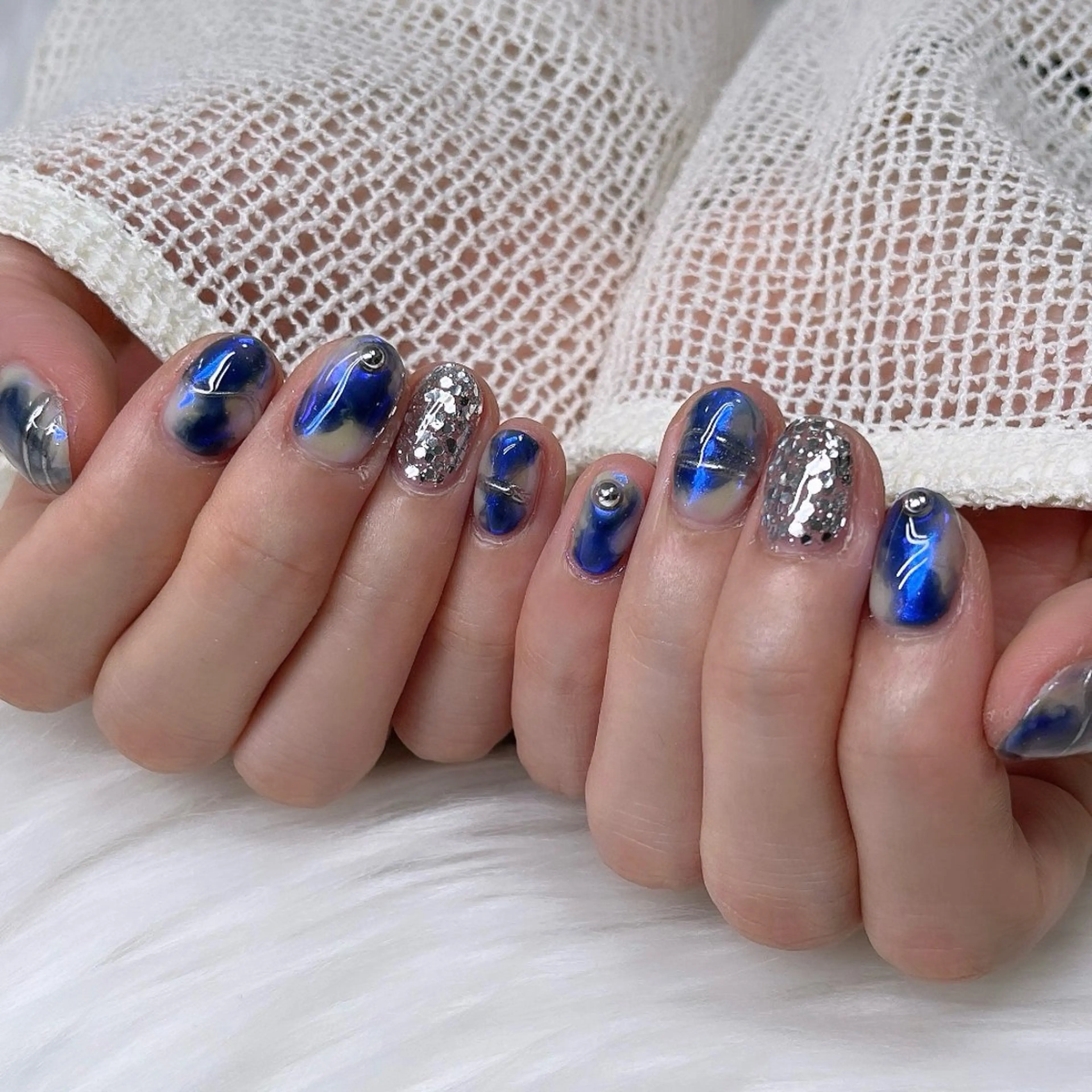 ネイル アートネイル キラキラネイル 韓国ネイル ラメ(グリッター) ロングネイル 🐕🦺Yappy 💗A-tanのネイルデザイン