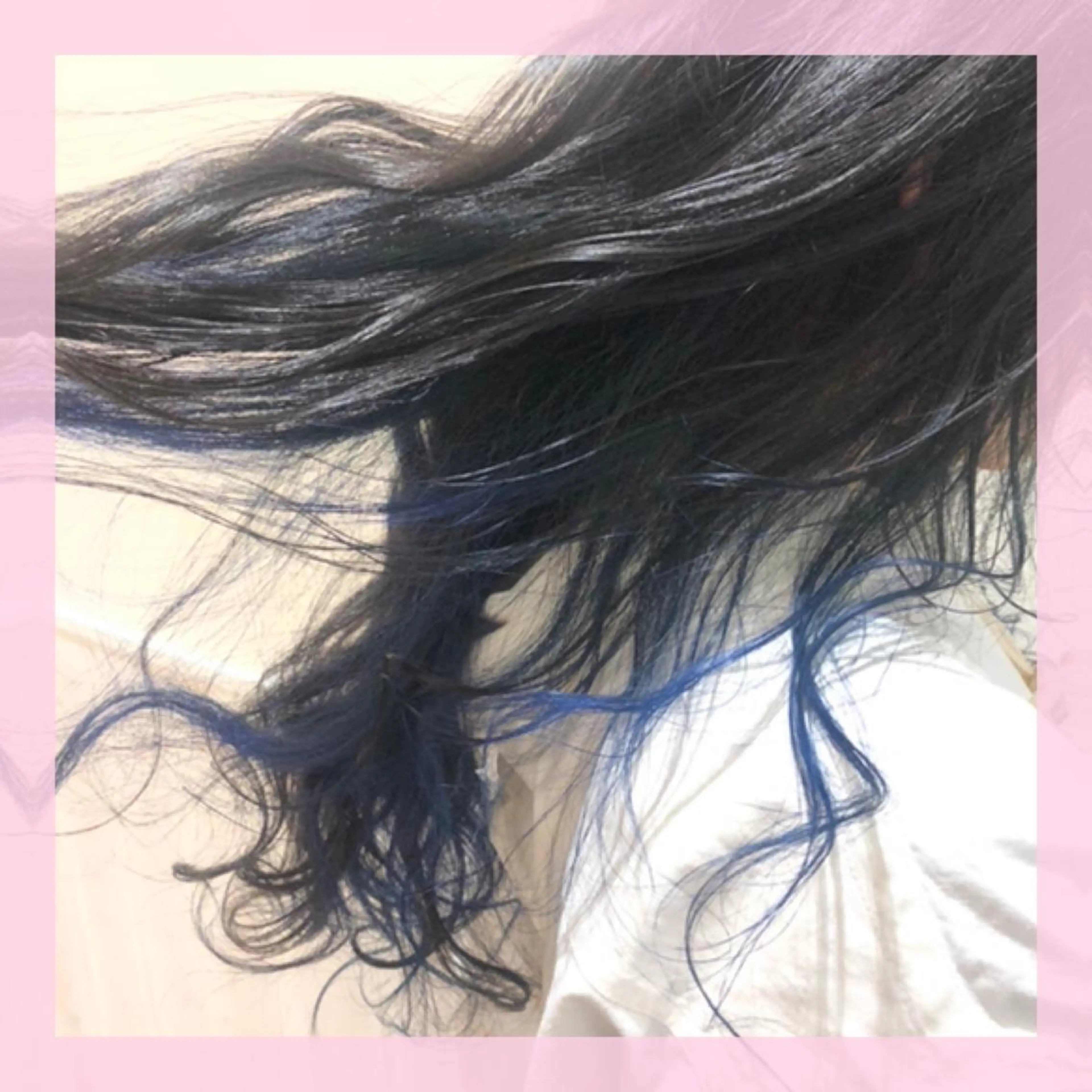 セミロング カラー ブルーカラー カット ヘアカラー plum.所属・🍒前川 🍒のヘアスタイル