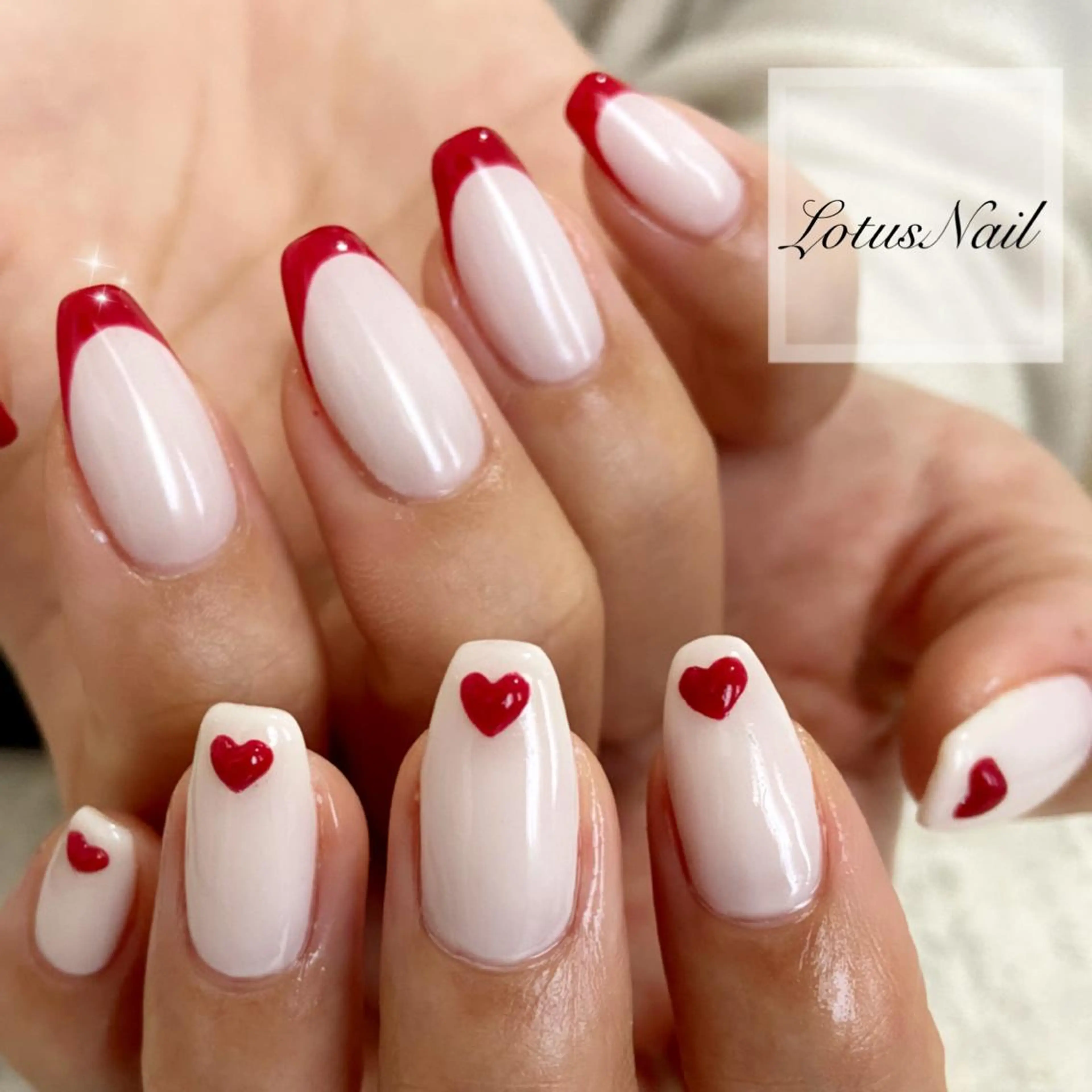 ネイル バレンタイン ハンドネイル Lotus Nailのネイルデザイン