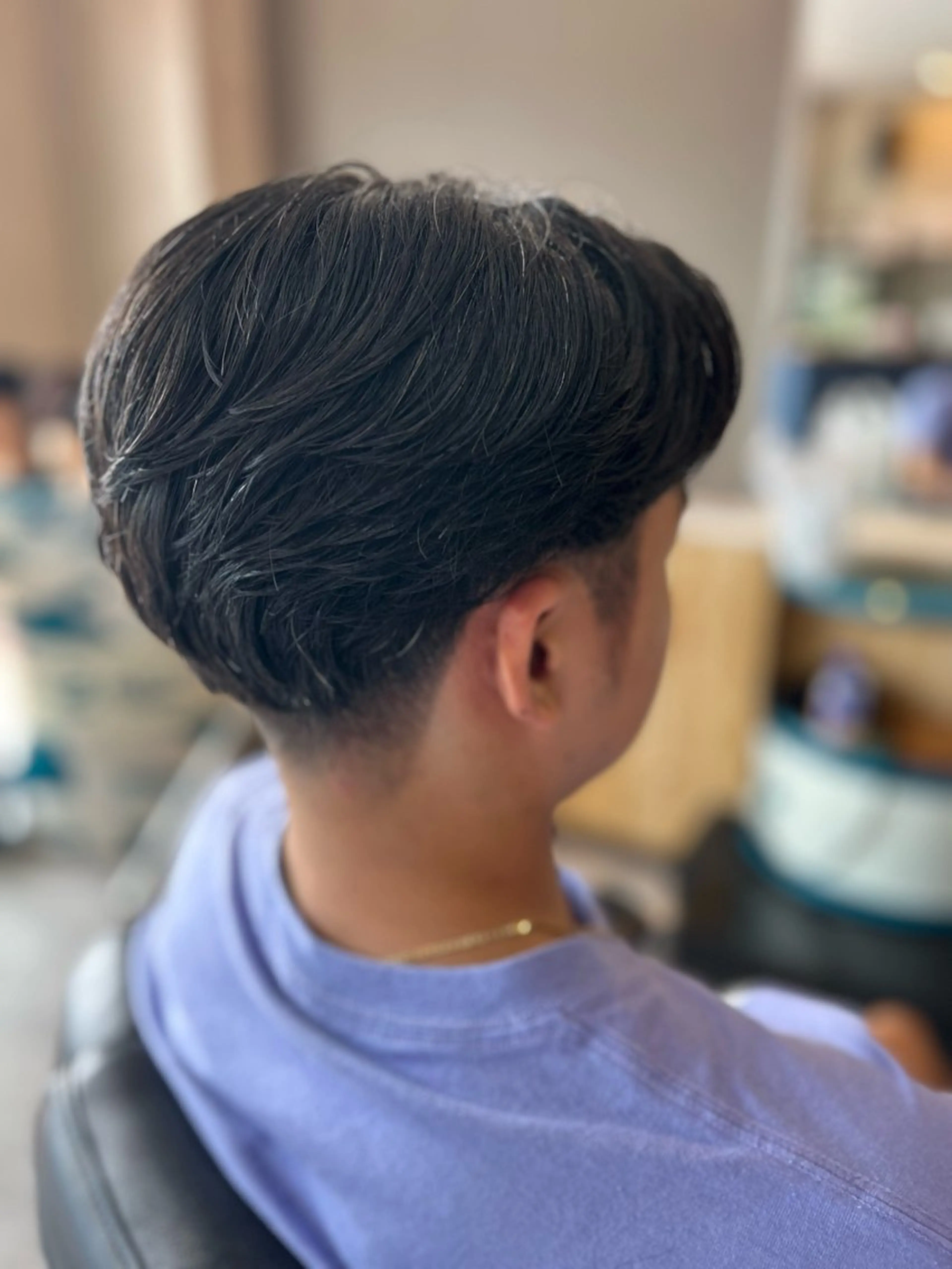 ミディアム パーマ メンズ カット パーマ ヘアセット THEBARBER TEN所属・伊禮 海凪のヘアスタイル