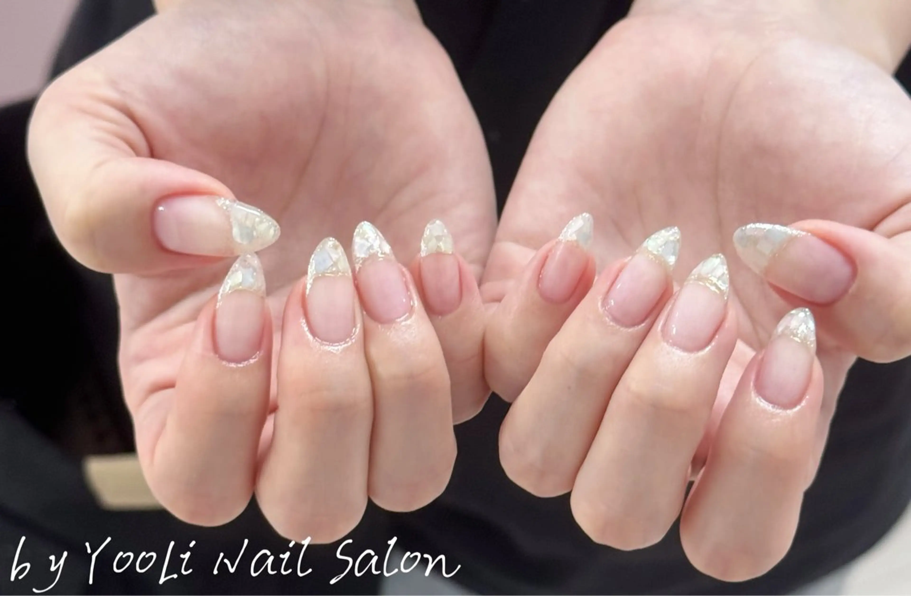 ネイル アートネイル オーロラネイル チークネイル フレンチネイル ガラスフレンチ ハンドネイル 🎀🎀YooLi Nail Salonのネイルデザイン