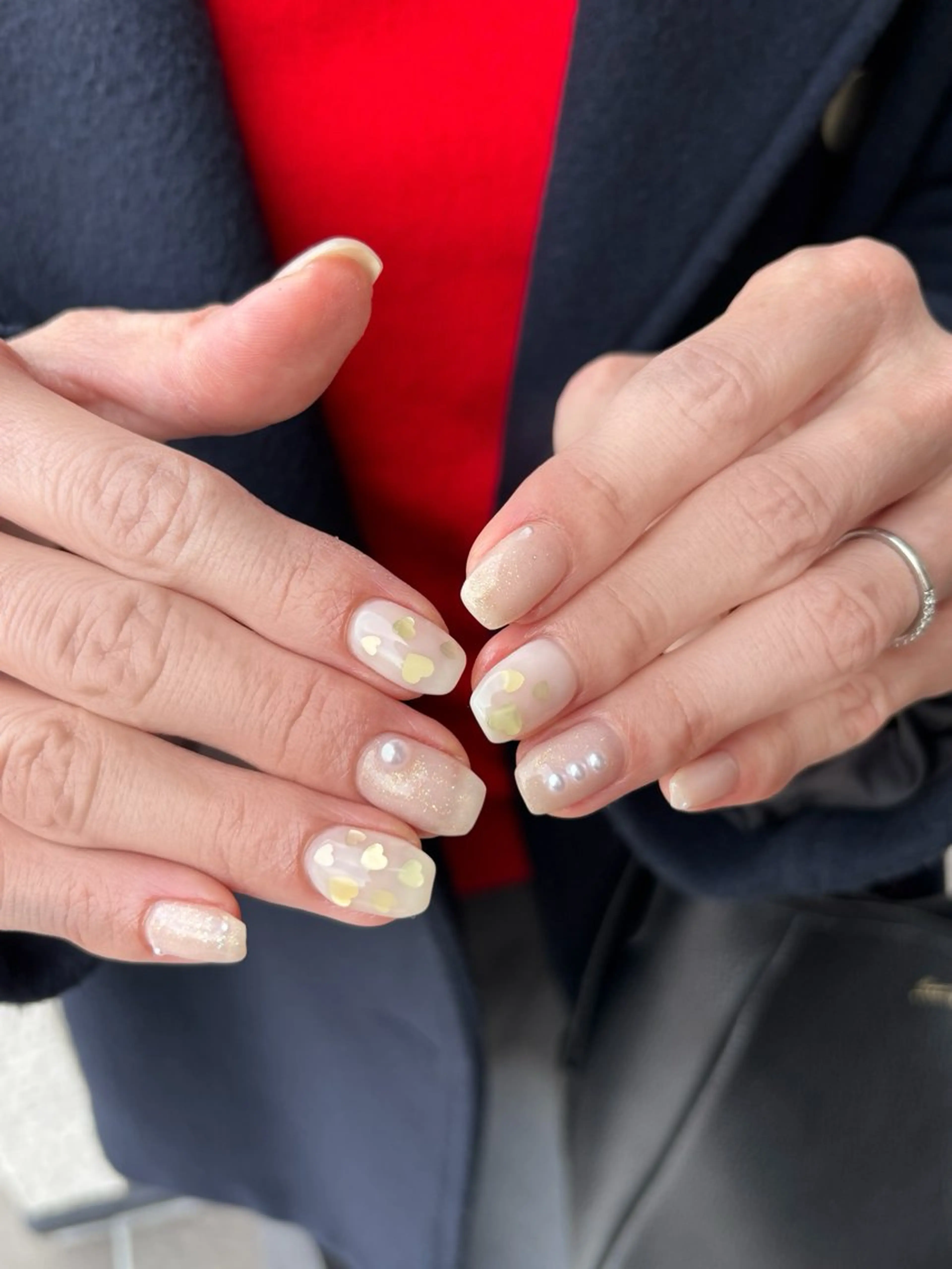 ネイル ハート シンプルネイル バレンタイン ハンドネイル nail salon toki.のネイルデザイン