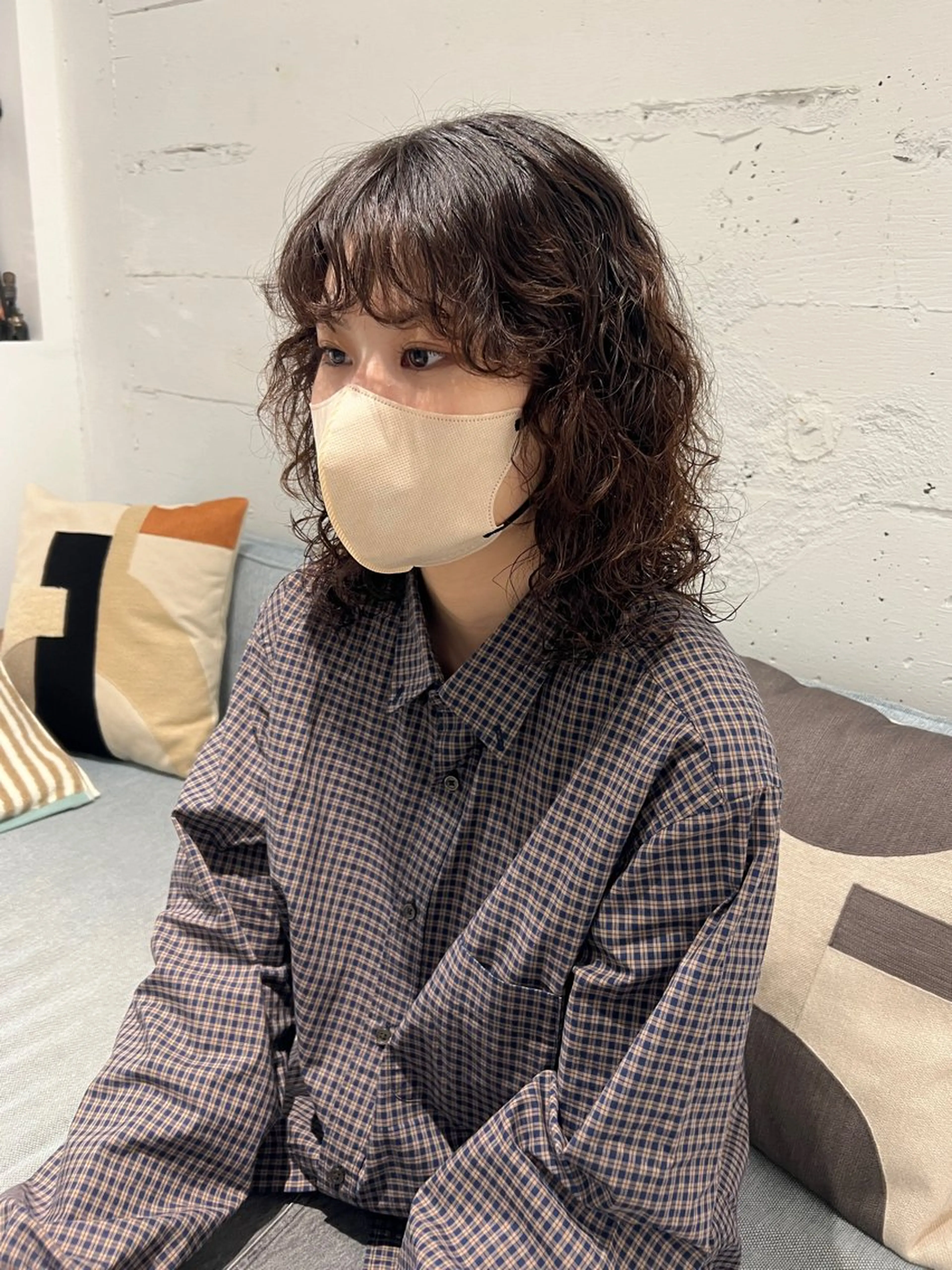 セミロング パーマ 峯田 優花のヘアスタイル