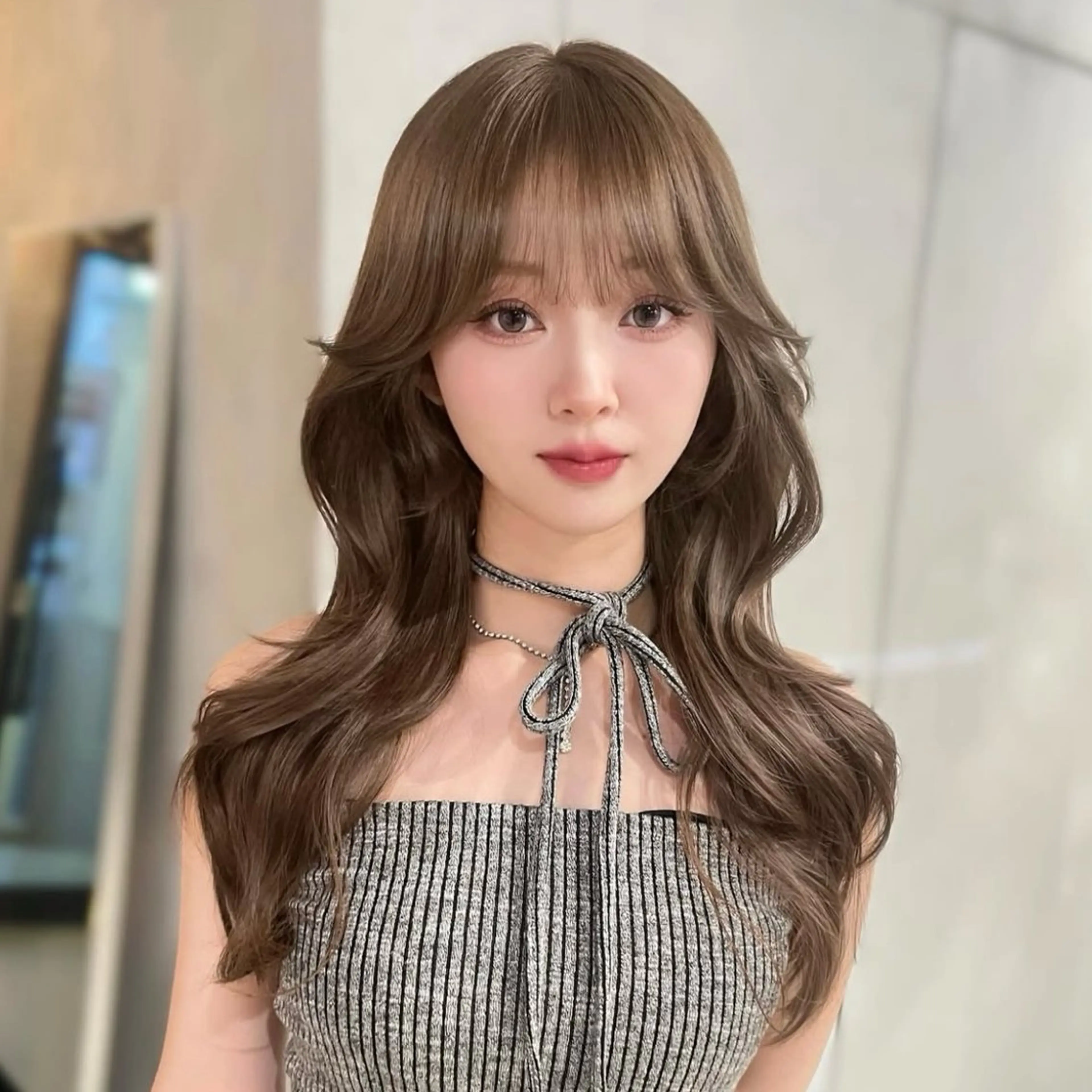 ロング カラー ベージュカラー ブリーチ ケアカラー 透明感カラー ヘーゼル モテ韓国ヘア/ レイヤー🤍RIKAのヘアスタイル