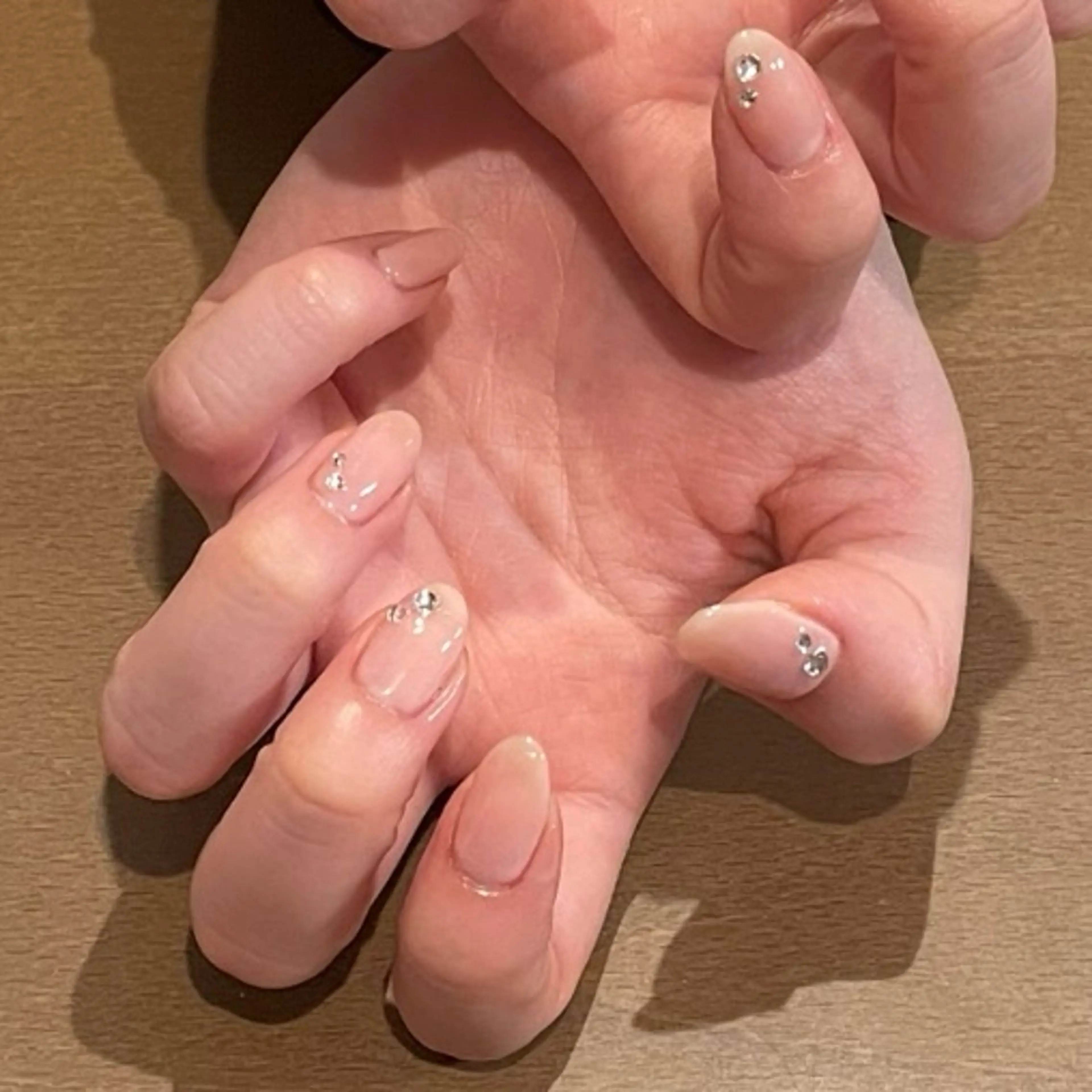 ネイル ワンカラーネイル ストーンネイル 🦋hana / nail / AOのネイルデザイン