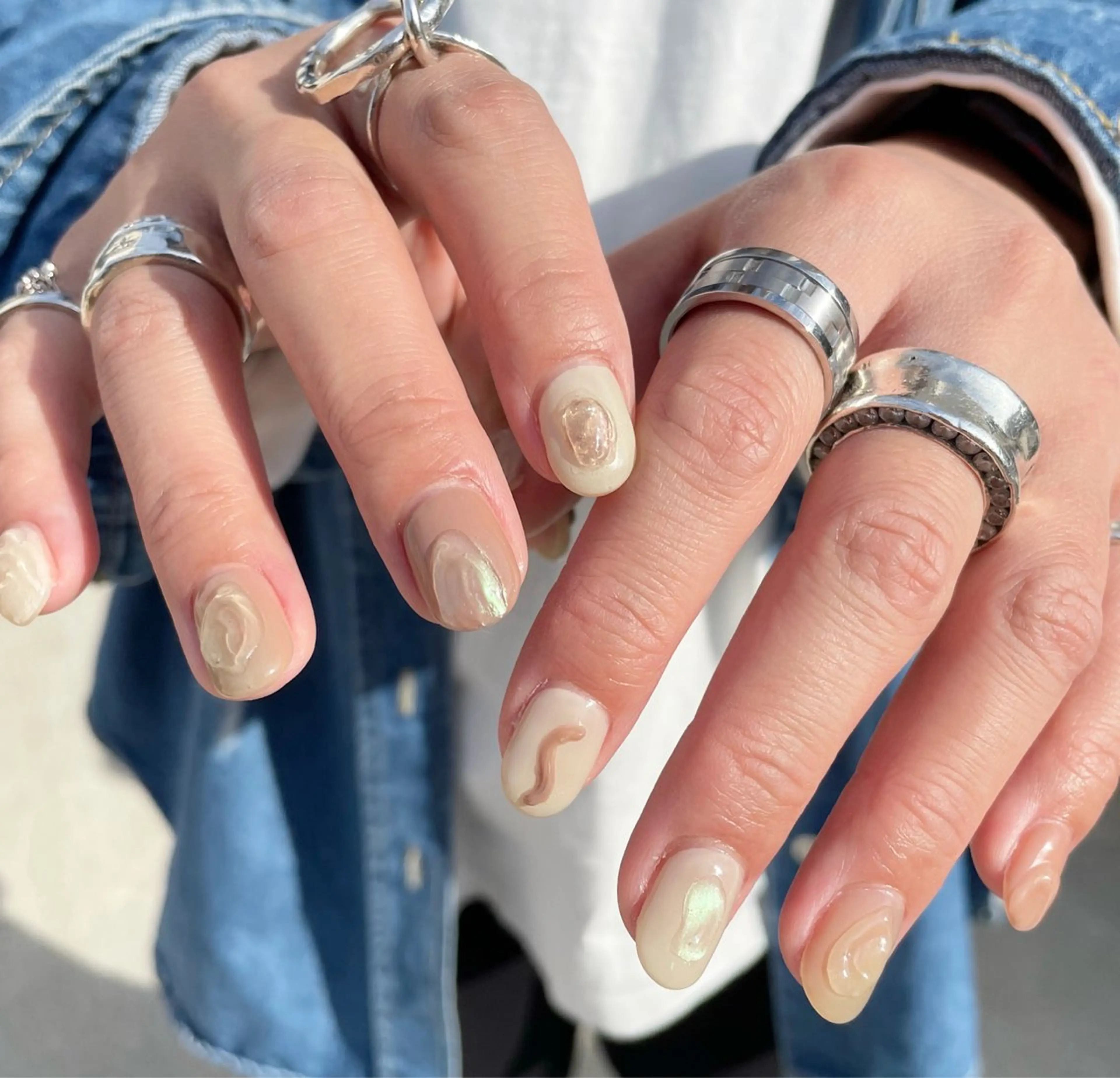 ネイル ハンドネイル Sea  nail by emaのネイルデザイン