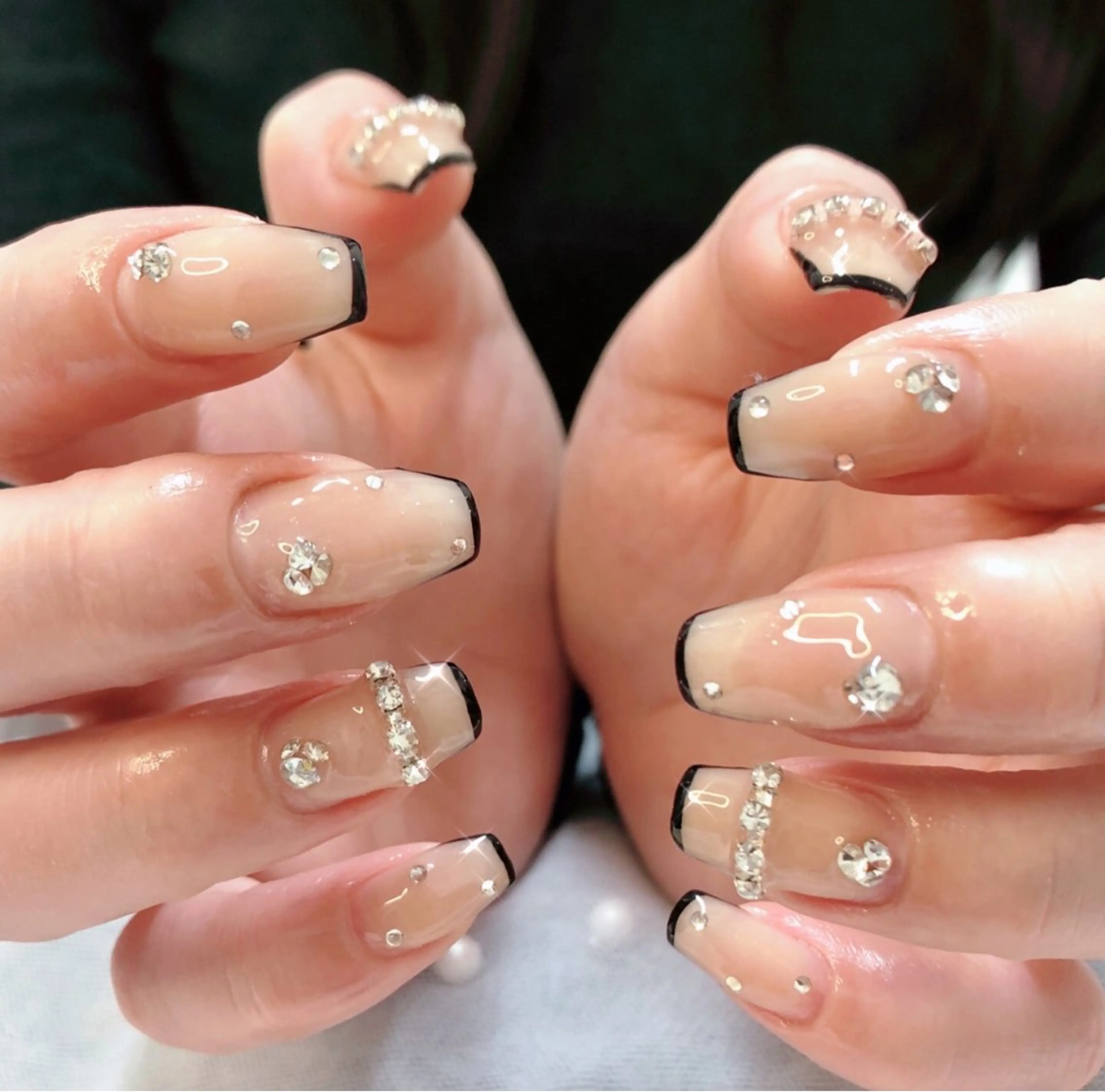 ネイル フレンチネイル ジェルネイル ガラスフレンチ 韓国ネイル マグネットネイル 大門浜松町 ネイルのネイルデザイン