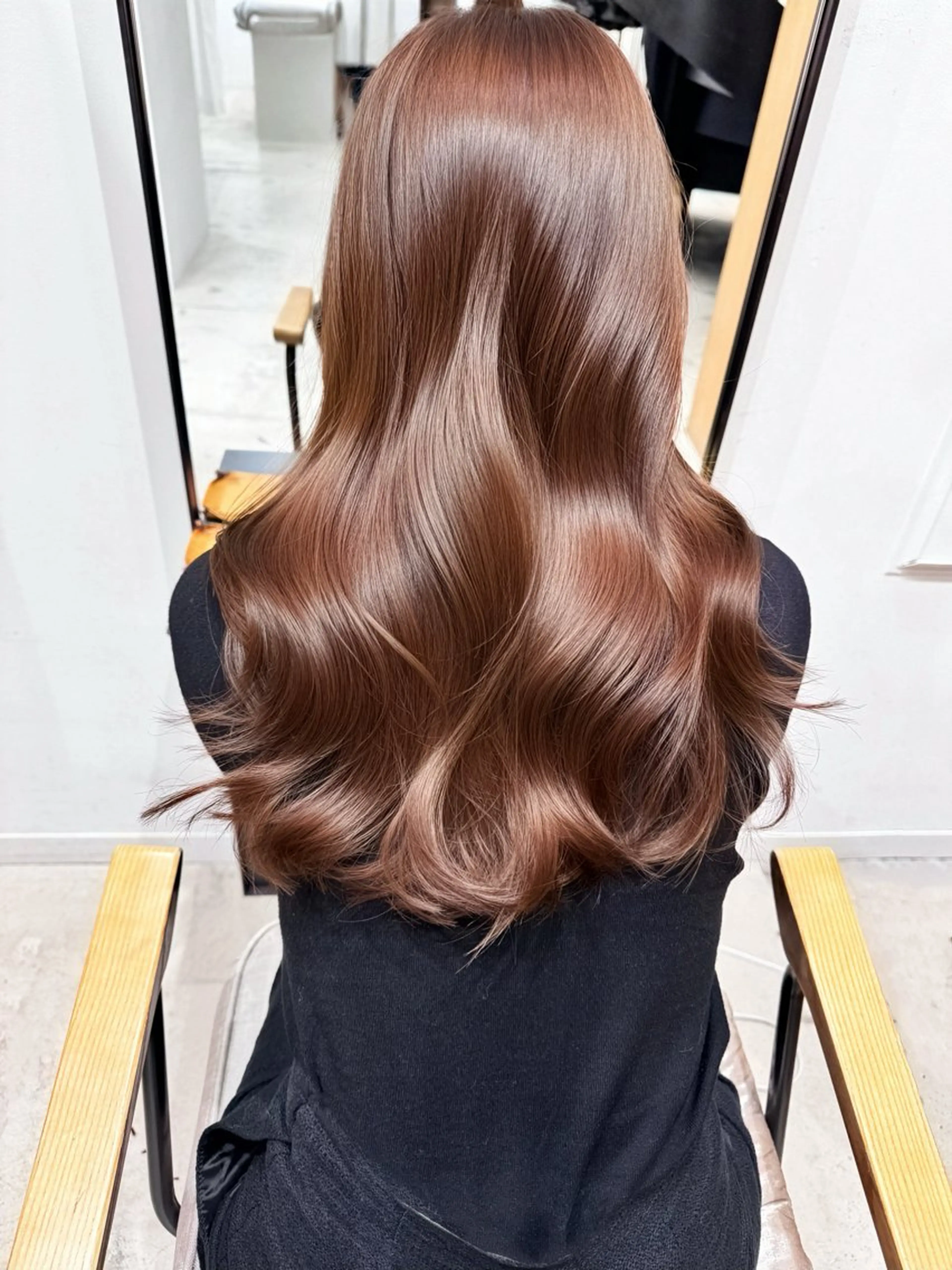 セミロング チョコレートブラウン レイヤーカット カット ヘアカラー トリートメント 透明感カラー/ mizukiのヘアスタイル