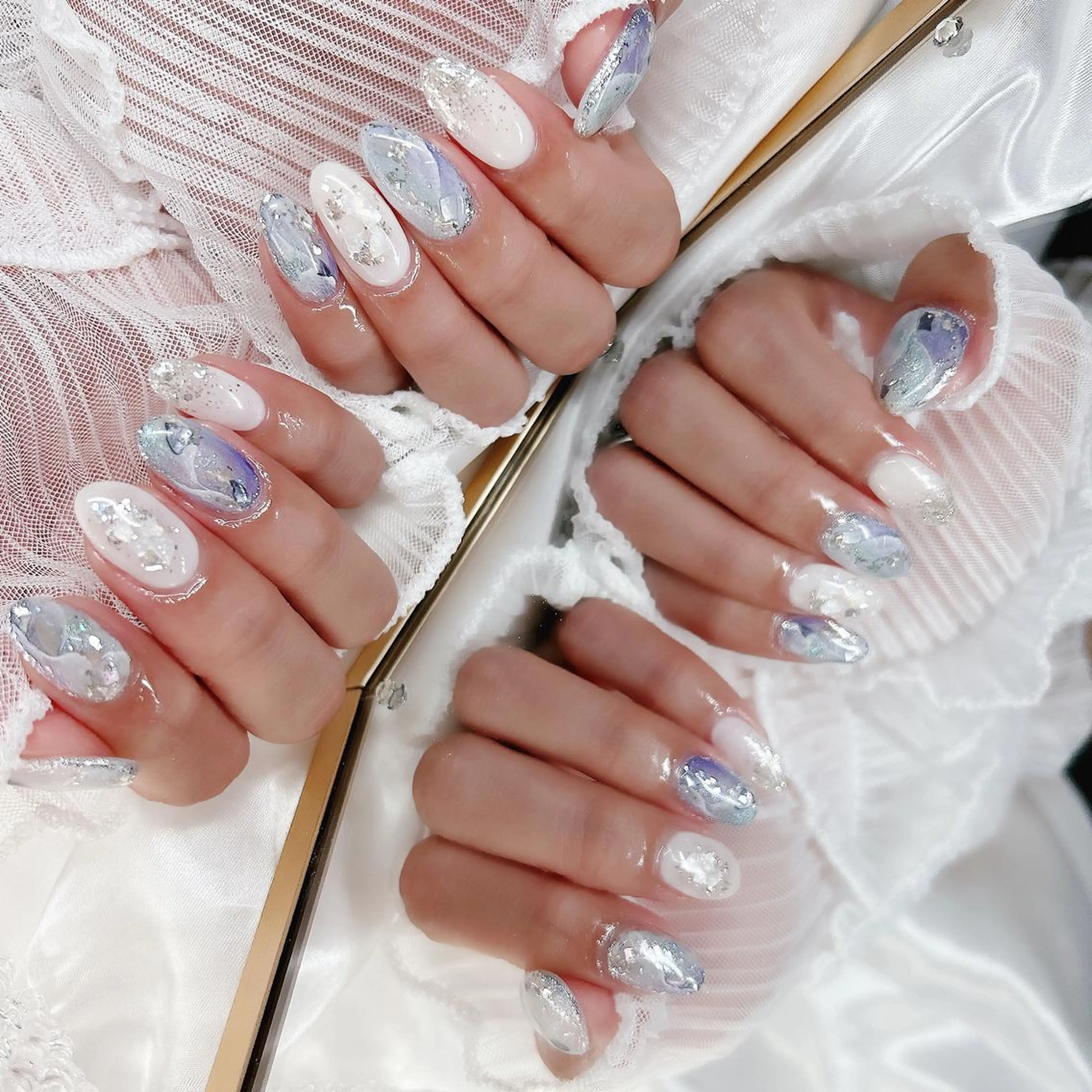 ネイル チークネイル フラッシュネイル フットネイル フレンチネイル キラキラネイル ハンドネイル merci nail所属・merci nailのネイルデザイン