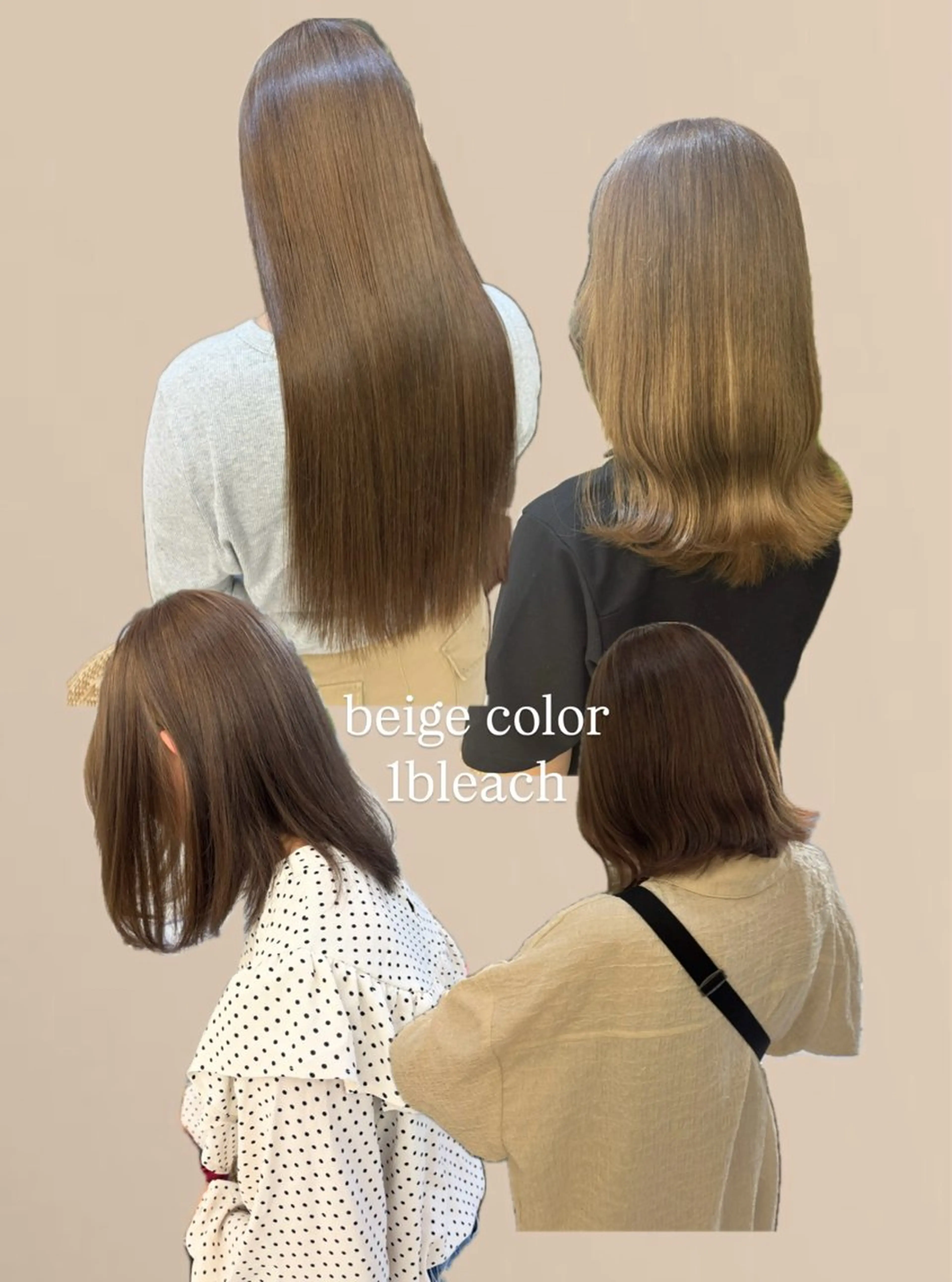 ロング ヘアカラー リン🔔ボブ cut ベージュカラー🤎のヘアスタイル