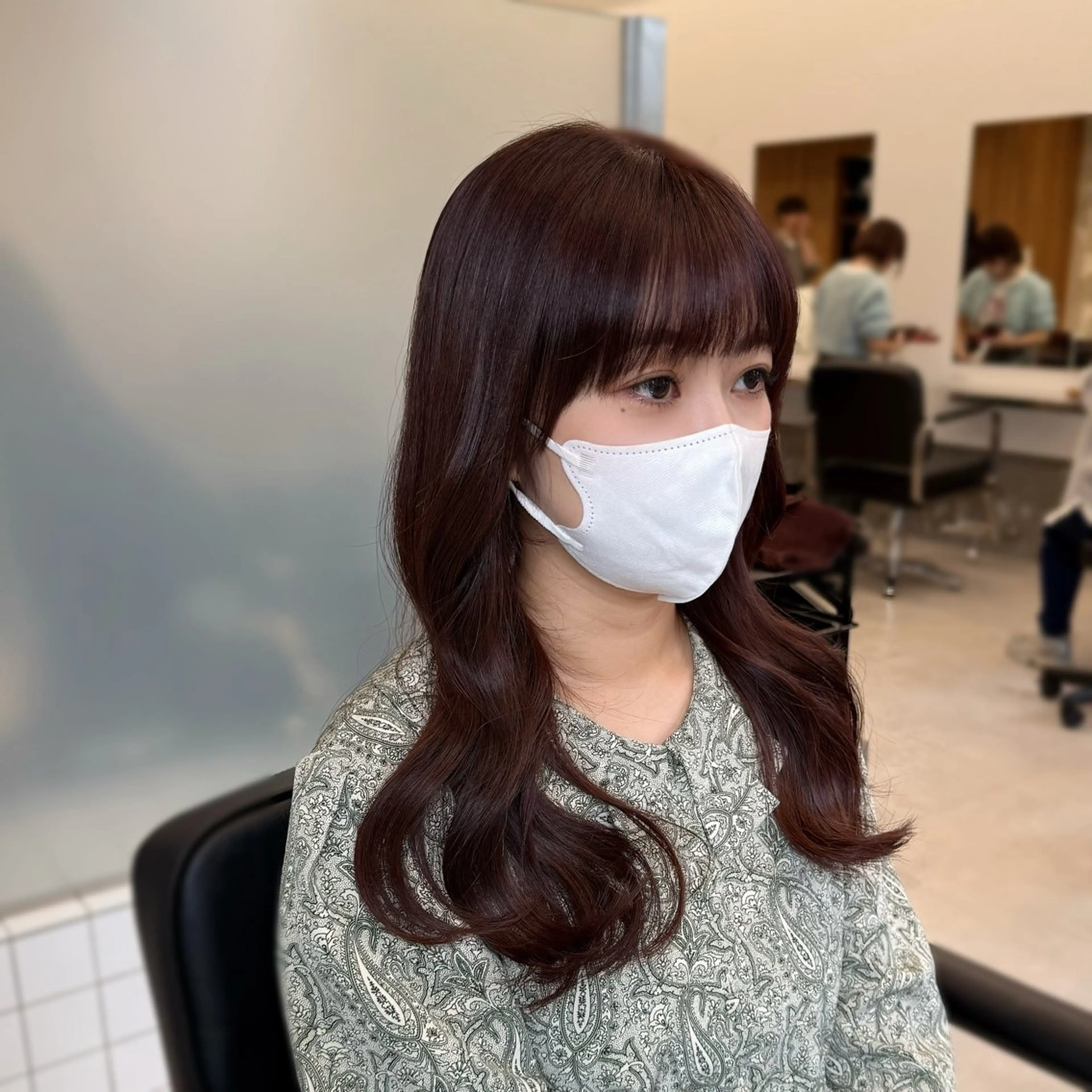 セミロング カラー ピンクカラー カット ヘアカラー トリートメント ✨髪質改善💖 縮毛矯正💖mihoのヘアスタイル