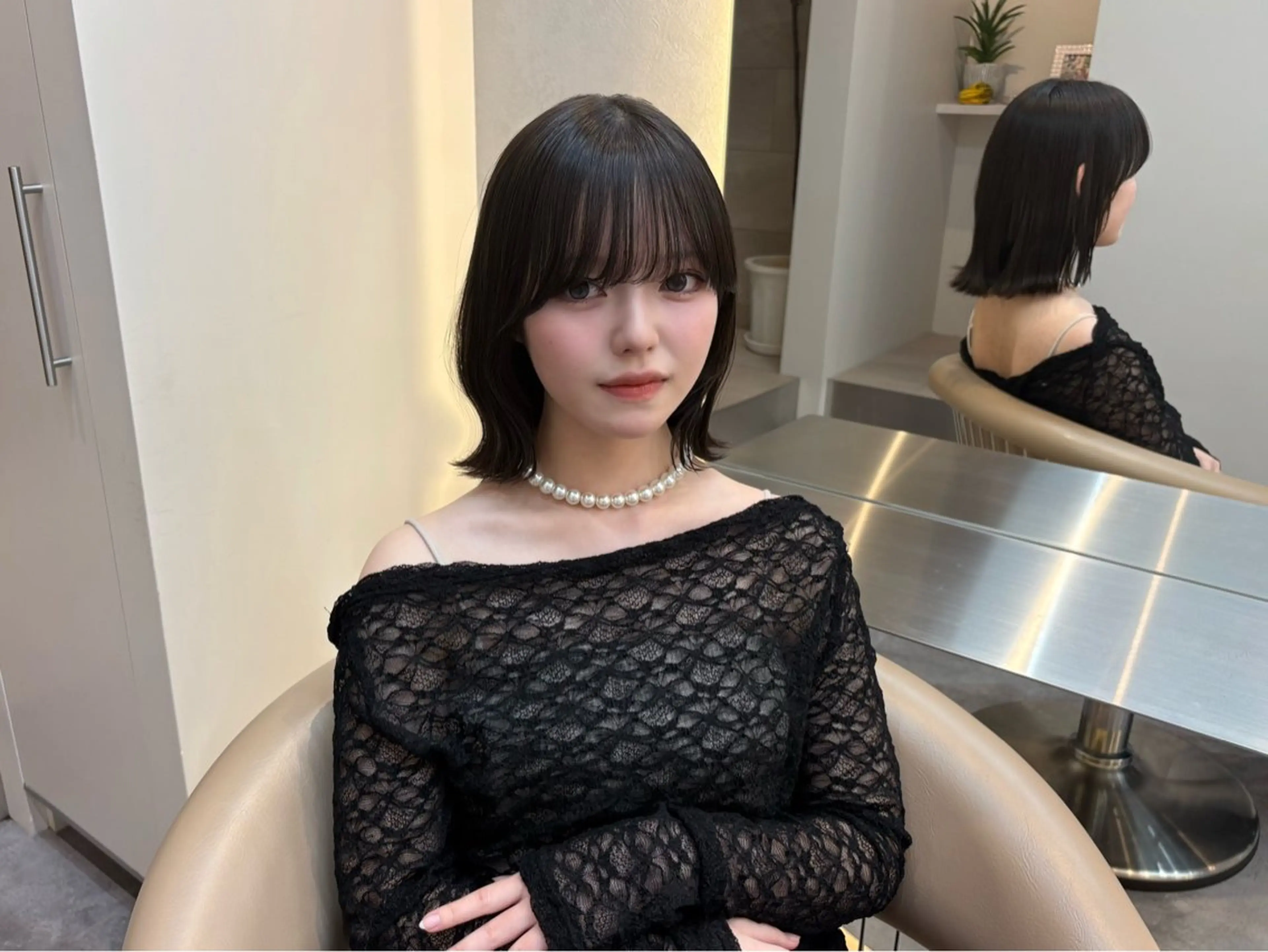 ショート カラー ヘアアレンジ ボブ くびれヘア カット トリートメント 🩷ひより韓国ヘア/ 艶髪/ワンホン🩷のヘアスタイル