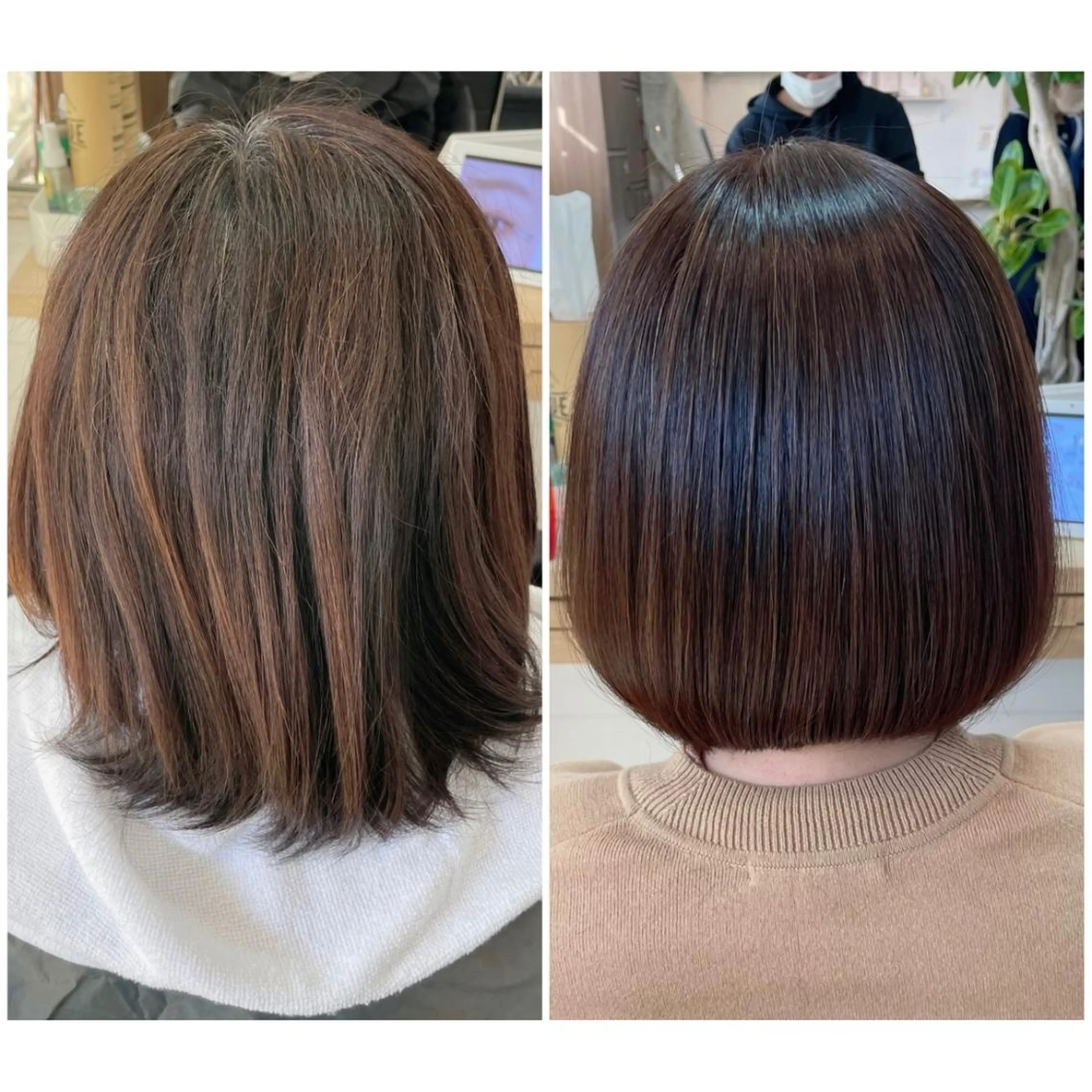 ミディアム ボブ 縮毛矯正 奥田 誠司のヘアスタイル