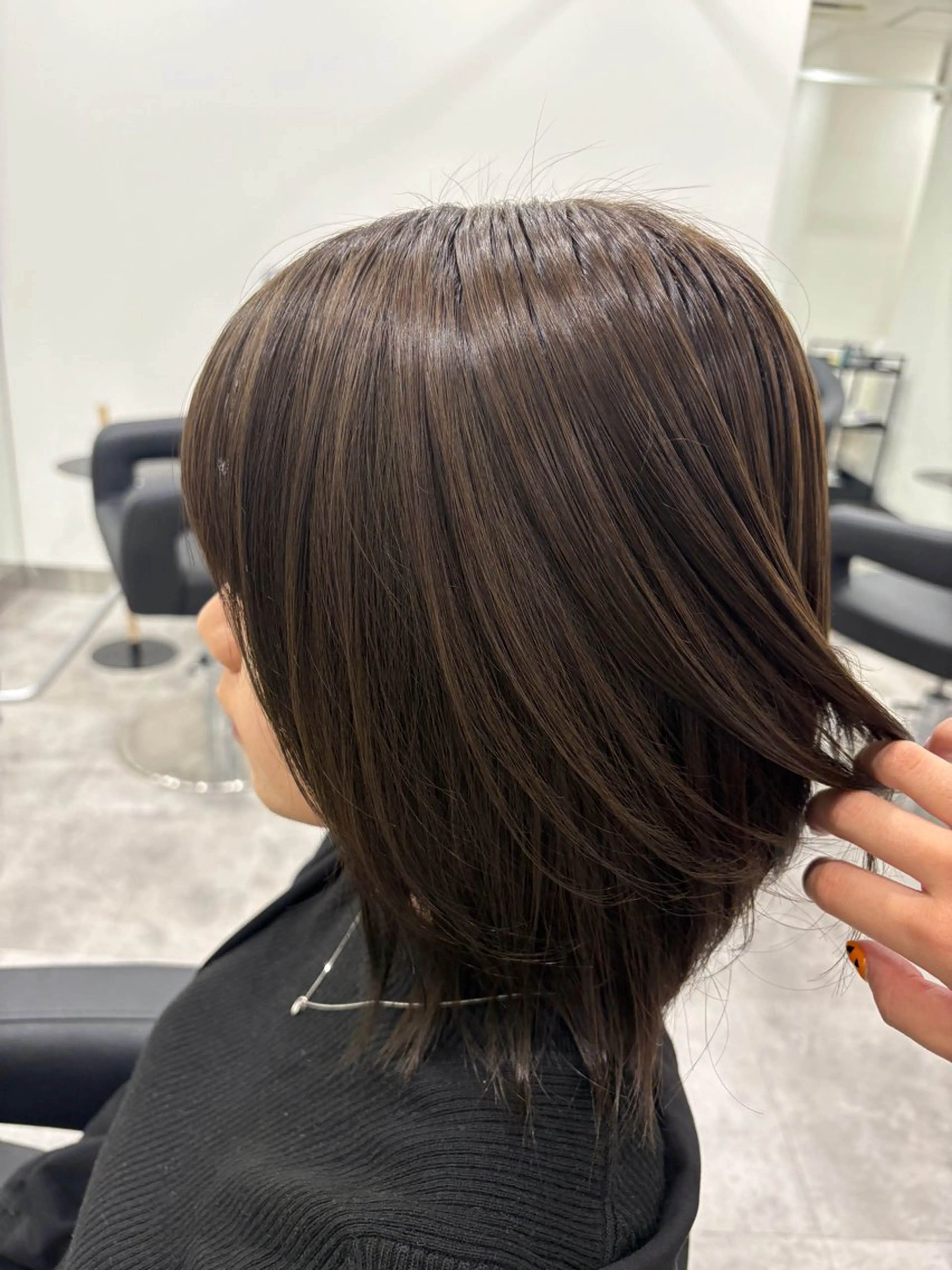 ミディアム カラー ヘアアレンジ ブリーチ ケアブリーチ ボブ 韓国風ヘア レイヤーカット ヘアカラー トリートメント 💝似合わせカット& カラーＵｒｕｎａ💝のヘアスタイル
