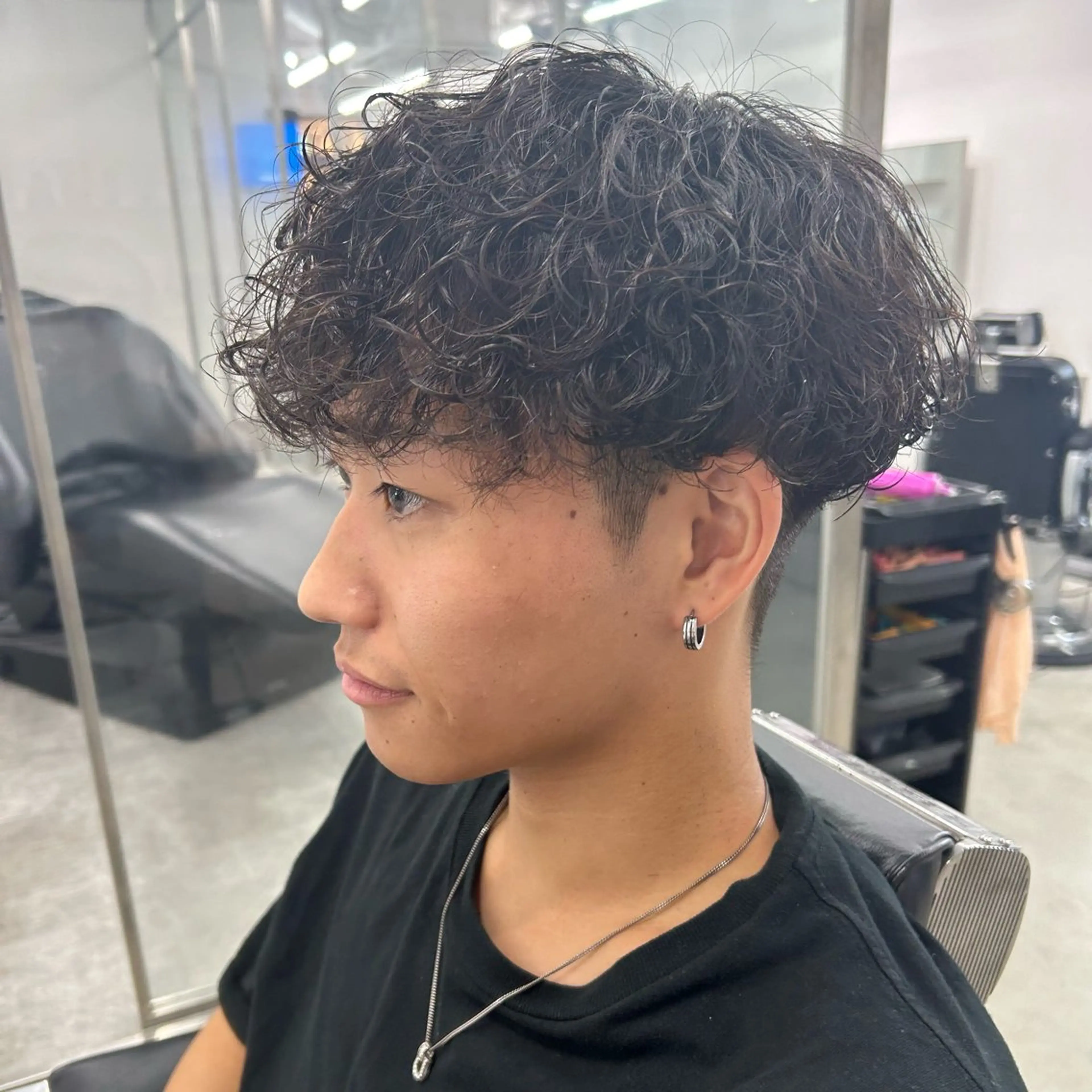 パーマ メンズ カット パーマ 安達 脩人のヘアスタイル