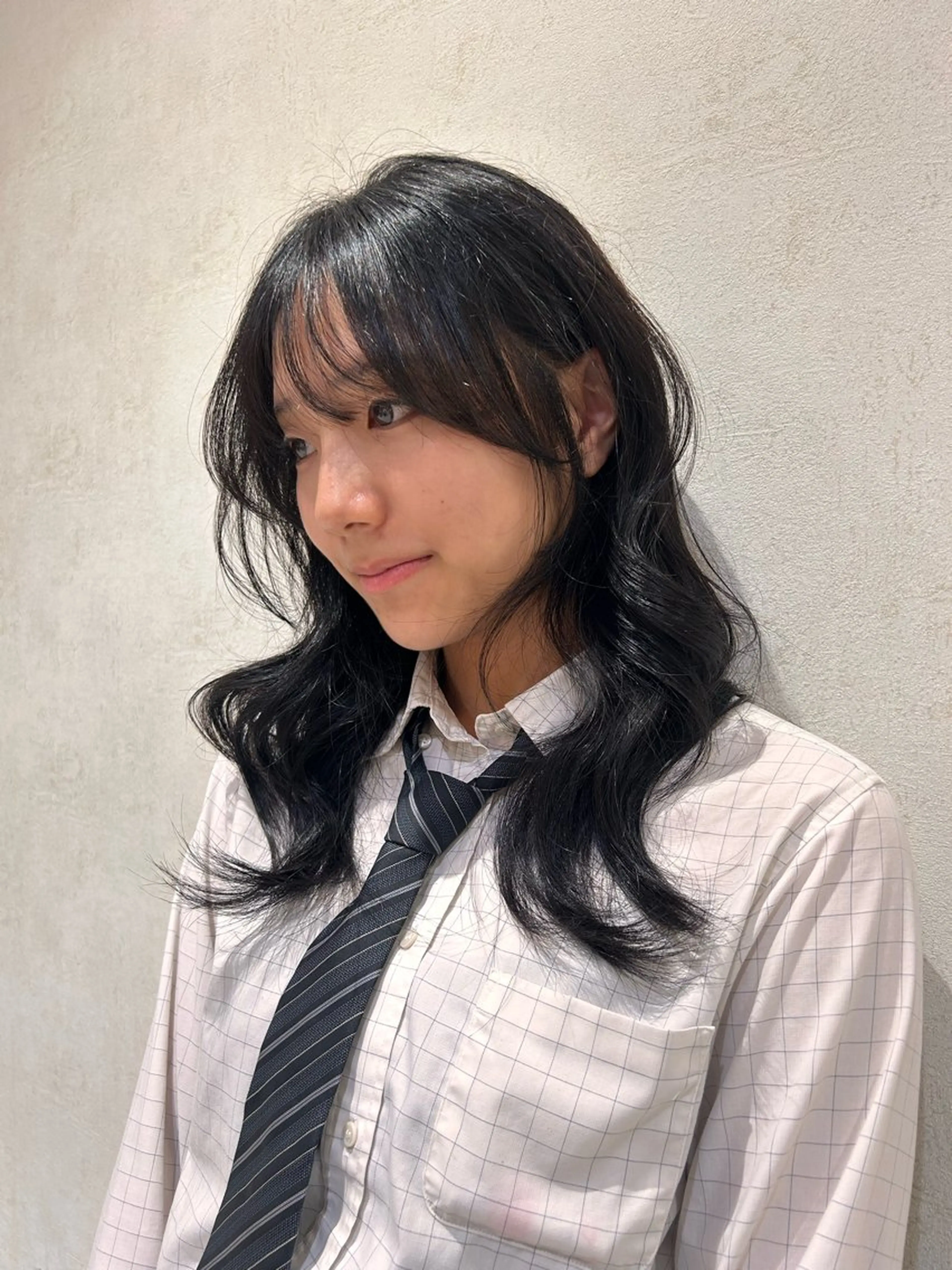 セミロング カラー カット 透け感カラー/暖色 オリーブカラー🫒のヘアスタイル