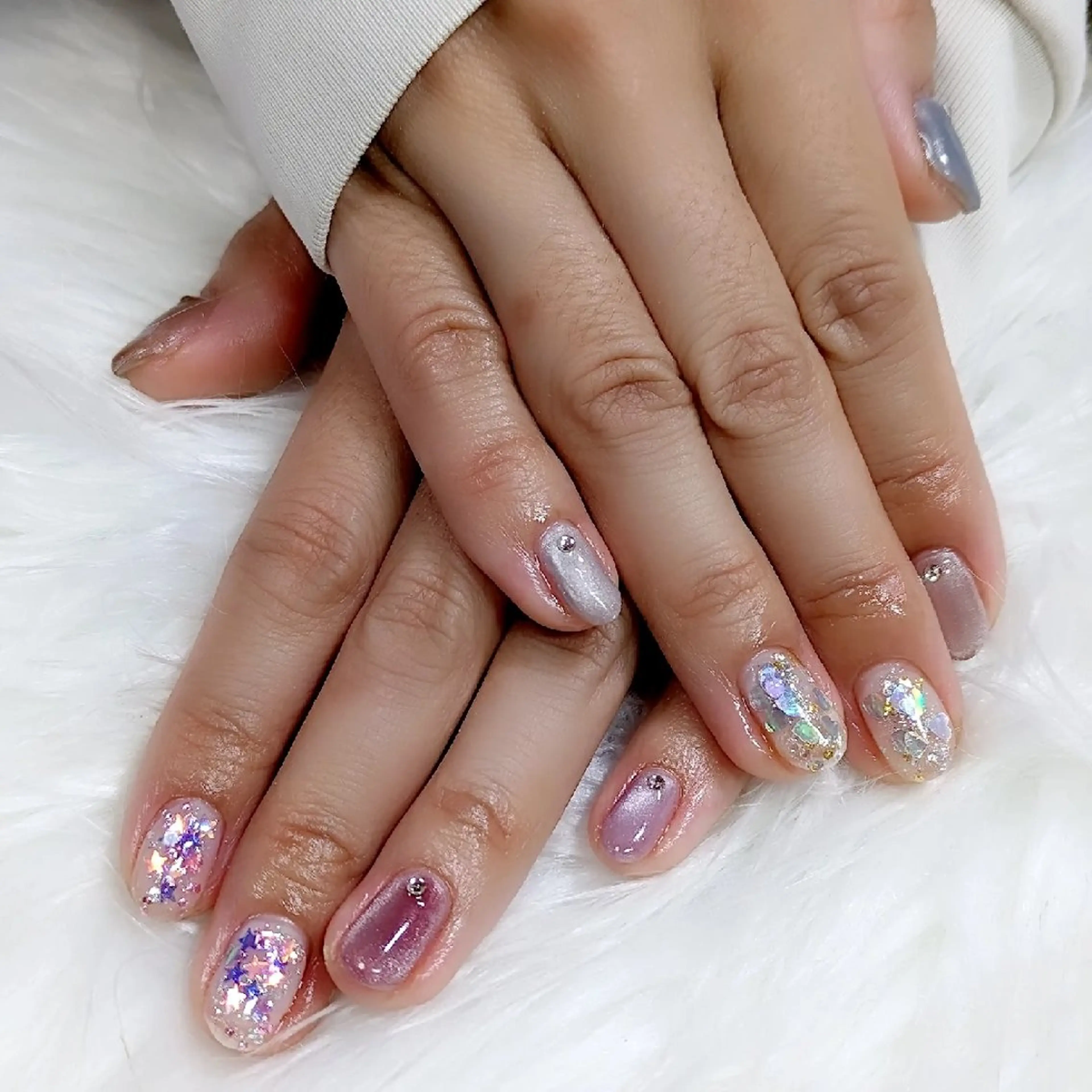 ネイル ジェルネイル ニュアンスネイル パラジェル 冬ネイル クリスマス m&pPrivate nailsalonのネイルデザイン