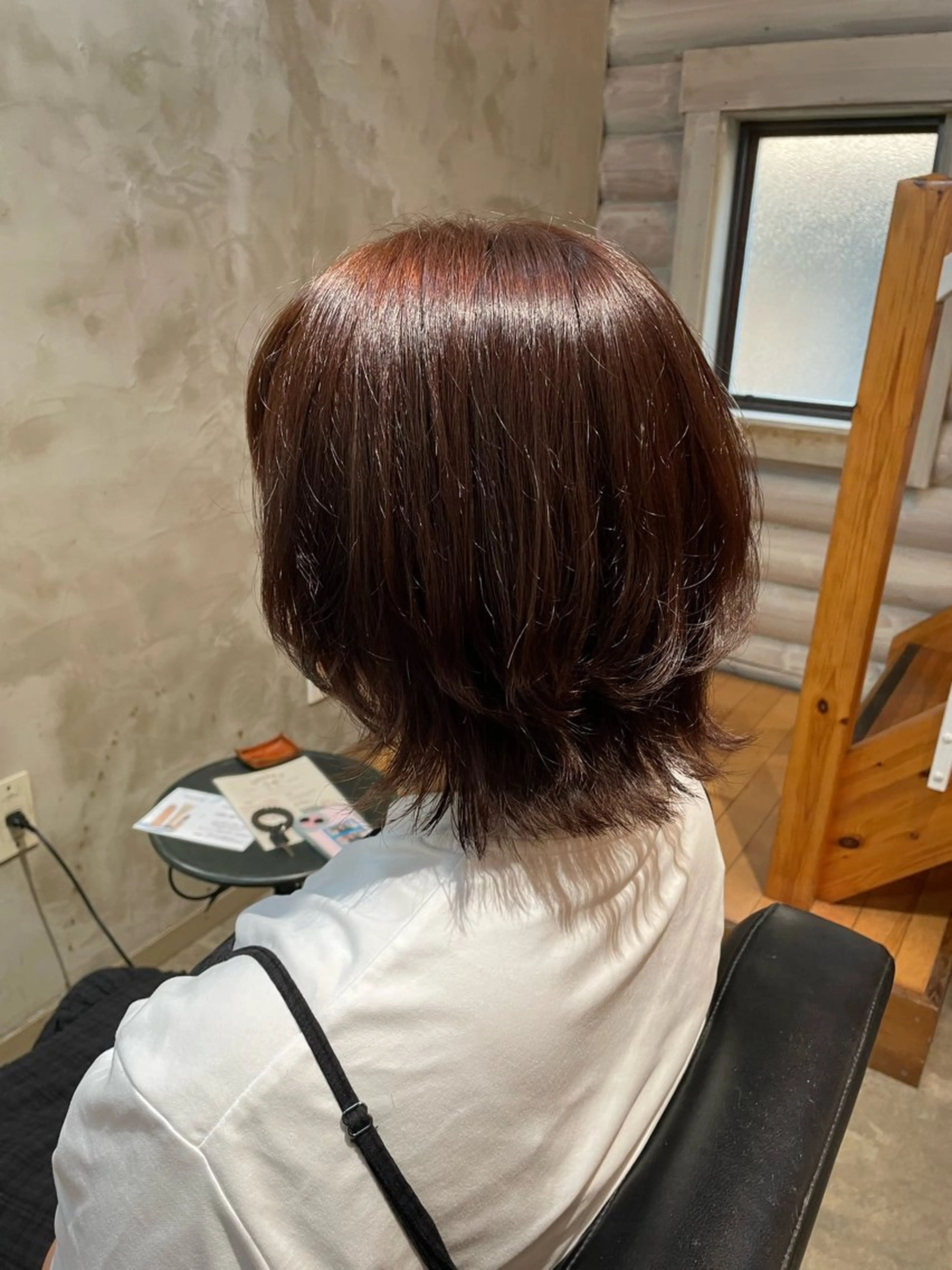 ショート ボブレイヤー ボブ レイヤーカット カット トリートメント 及部 杏那のヘアスタイル